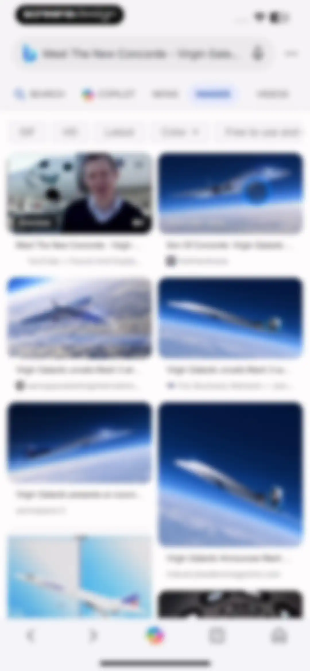 Microsoft Bing Search screen 90