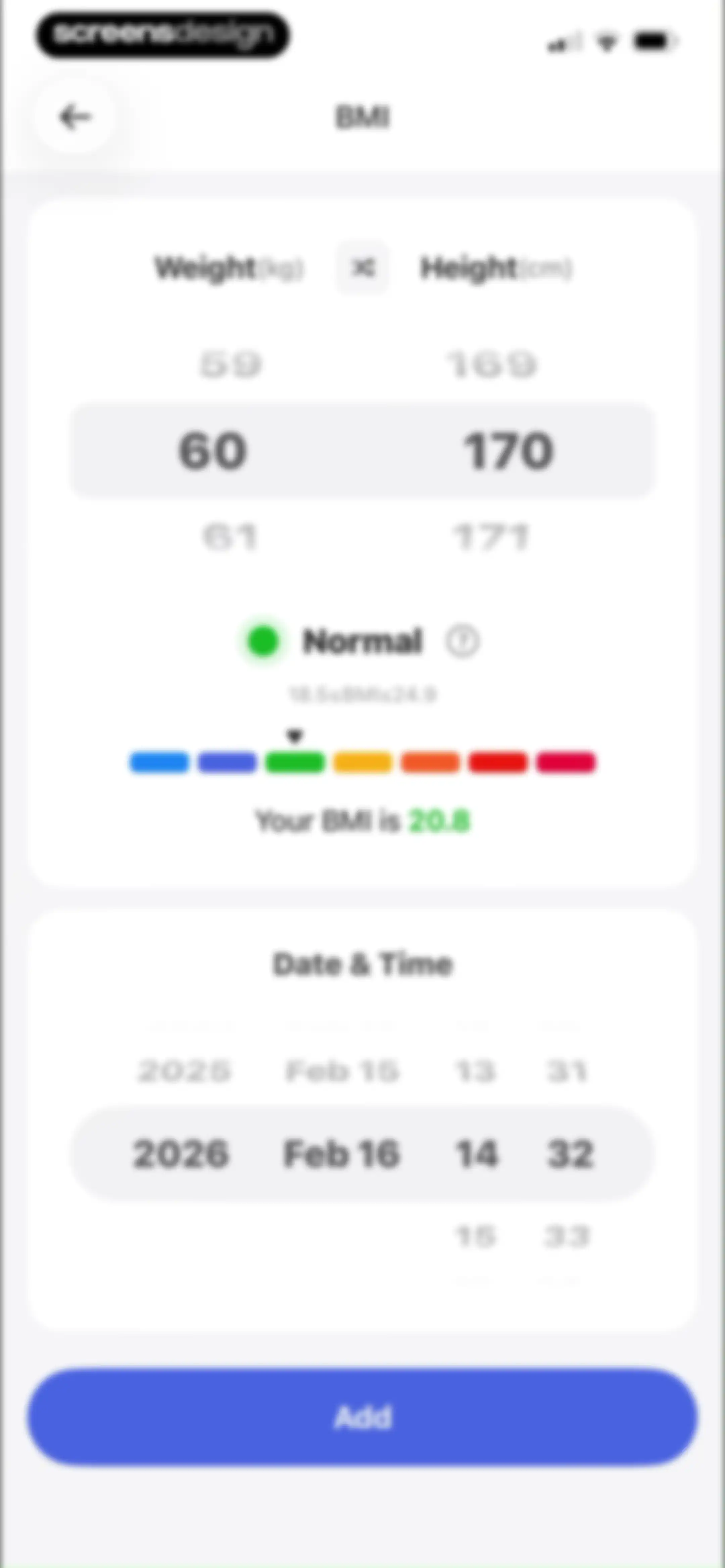 Health Tracker- HeartRate & BP screen 53