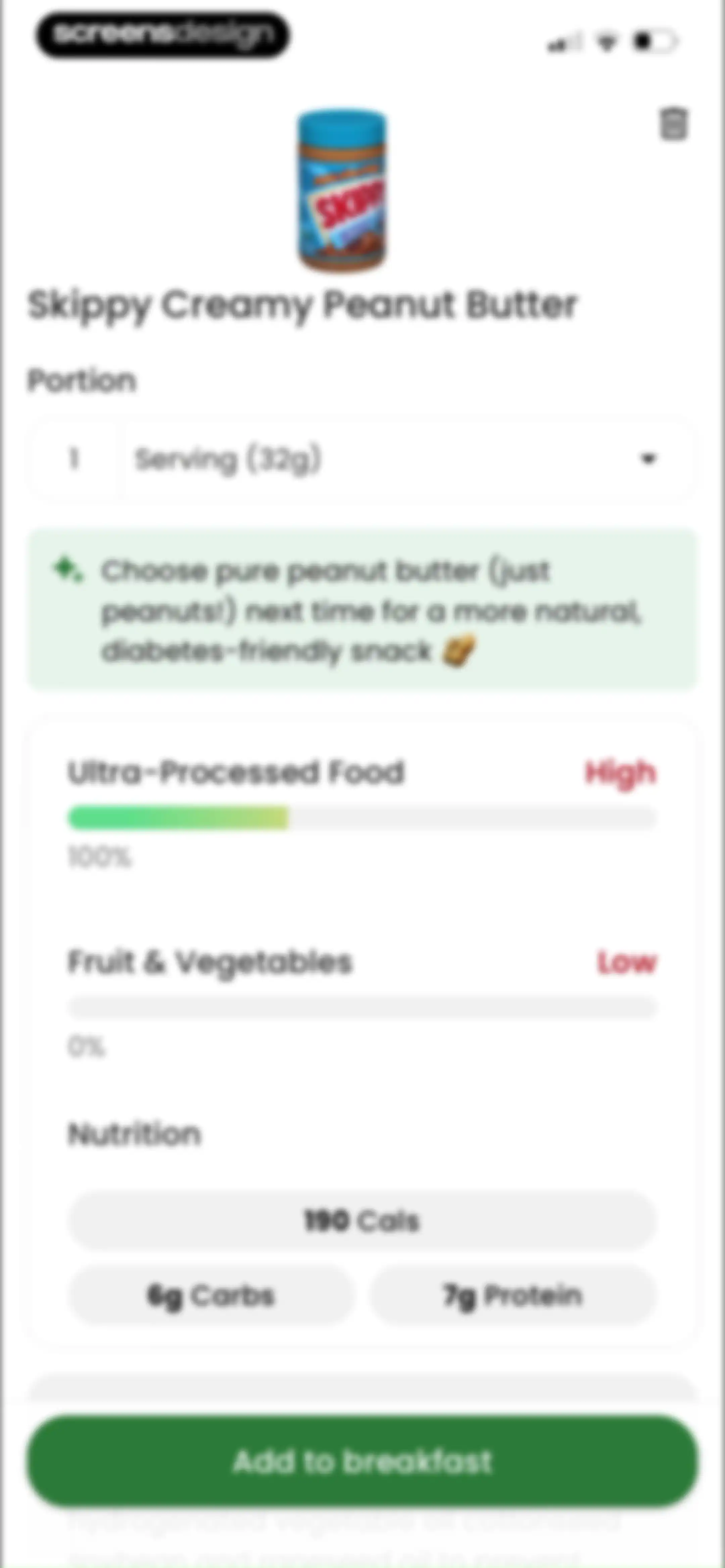 Diabetes food tracker - Gococo screen 79
