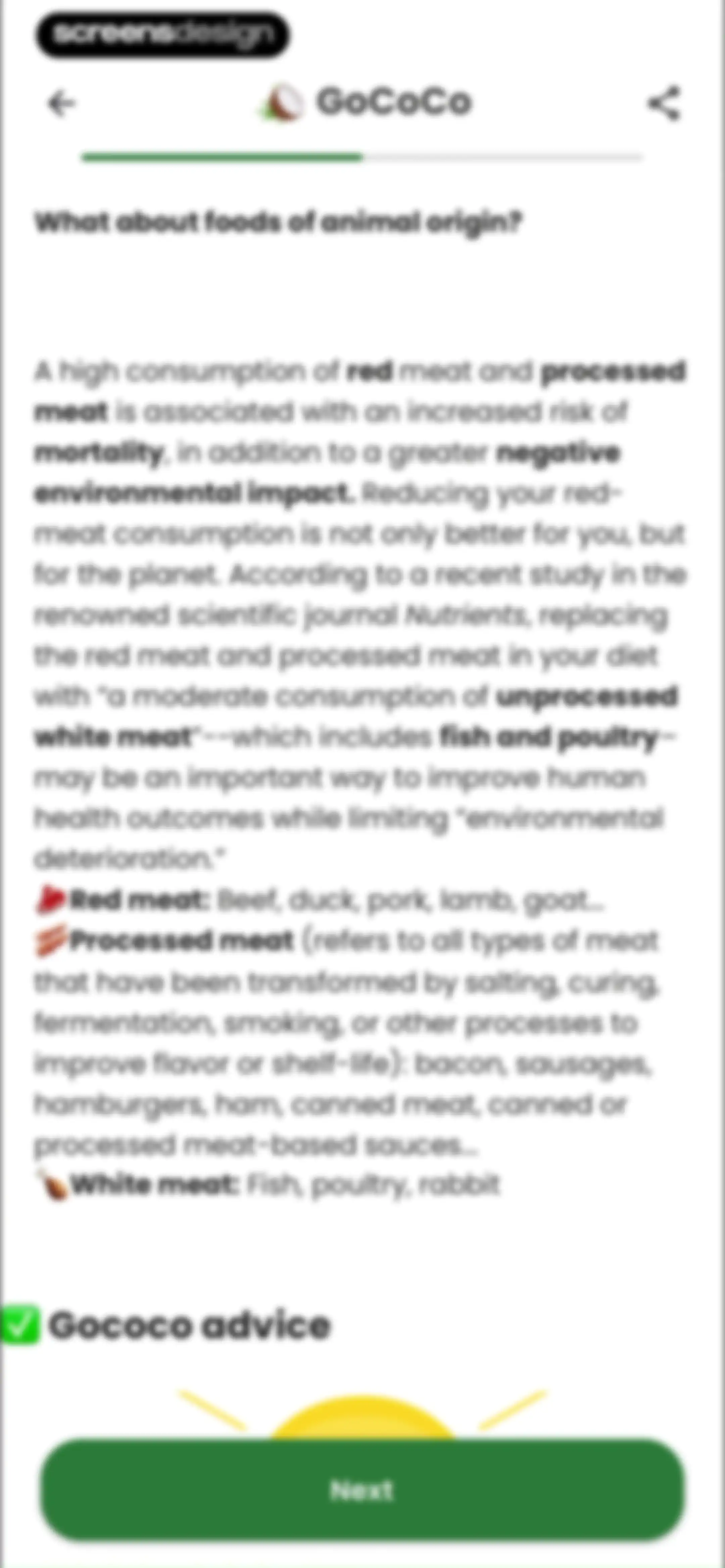 Diabetes food tracker - Gococo screen 127