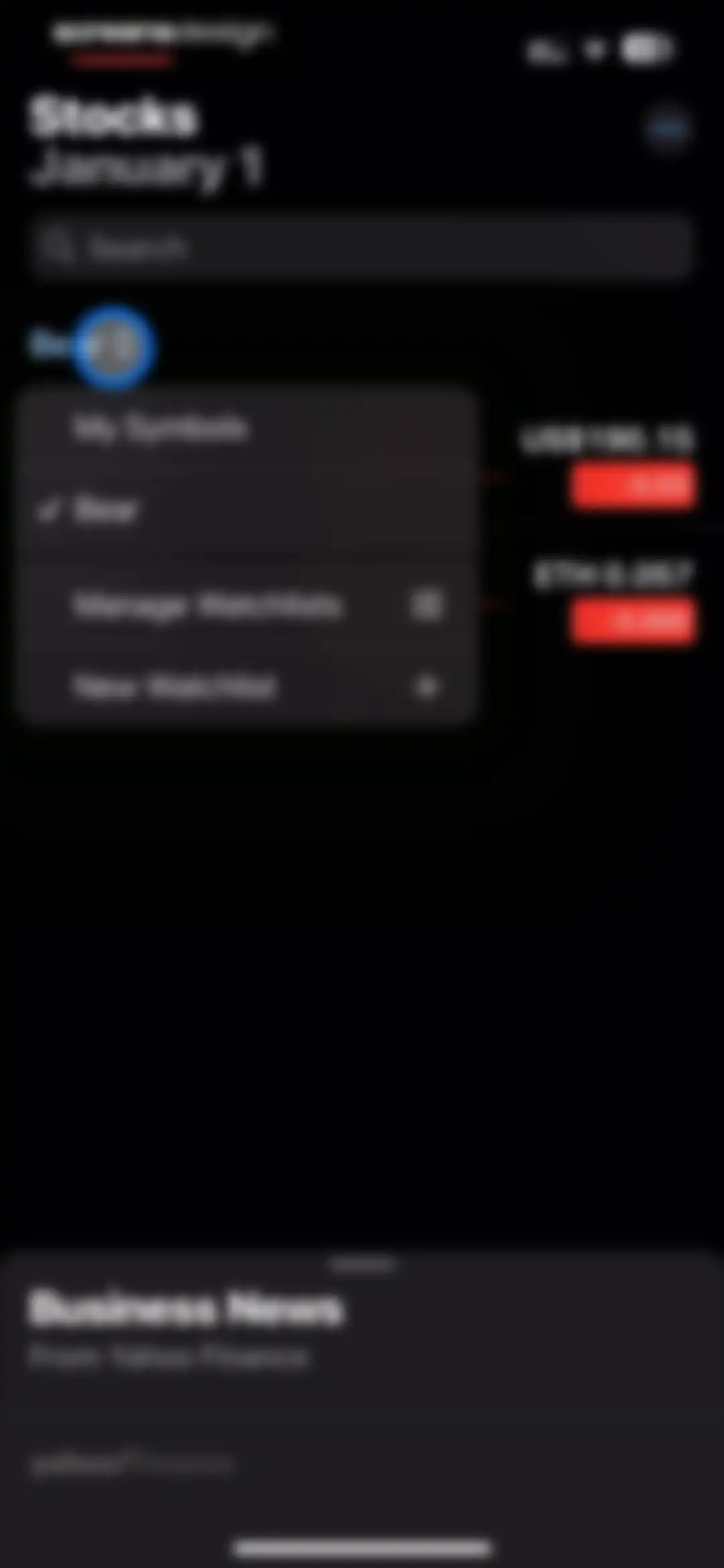 Stocks screen 42