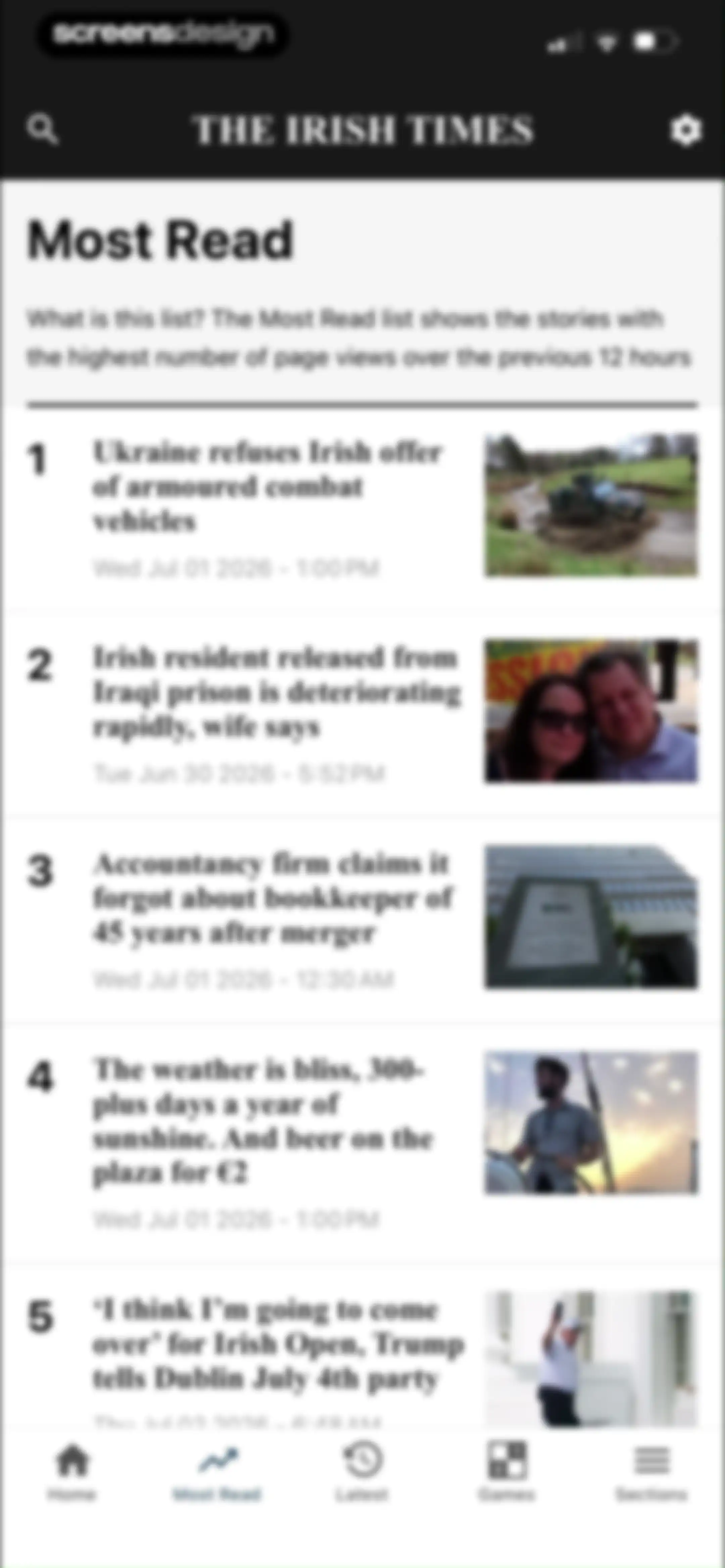The Irish Times screen 36