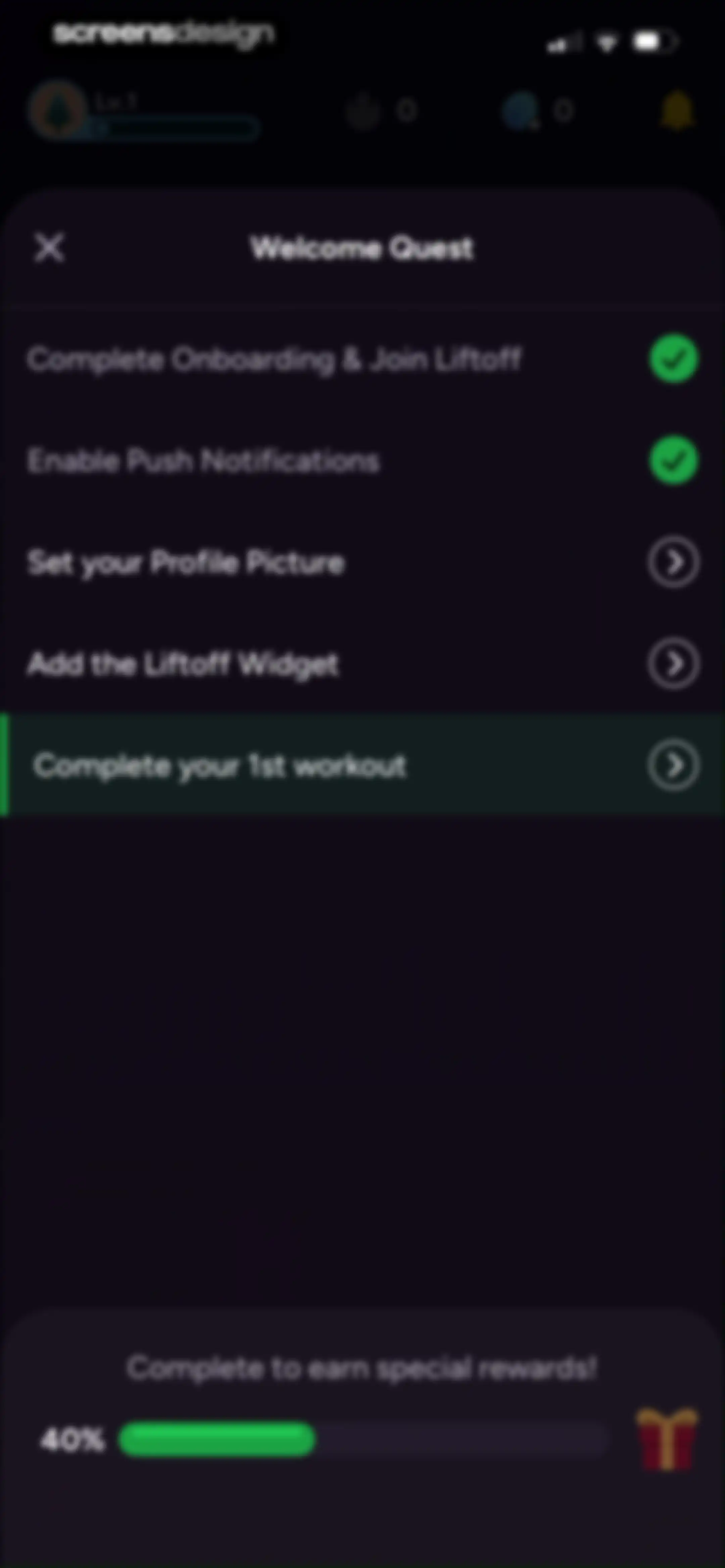 Liftoff - Ranked Gym Workouts screen 84