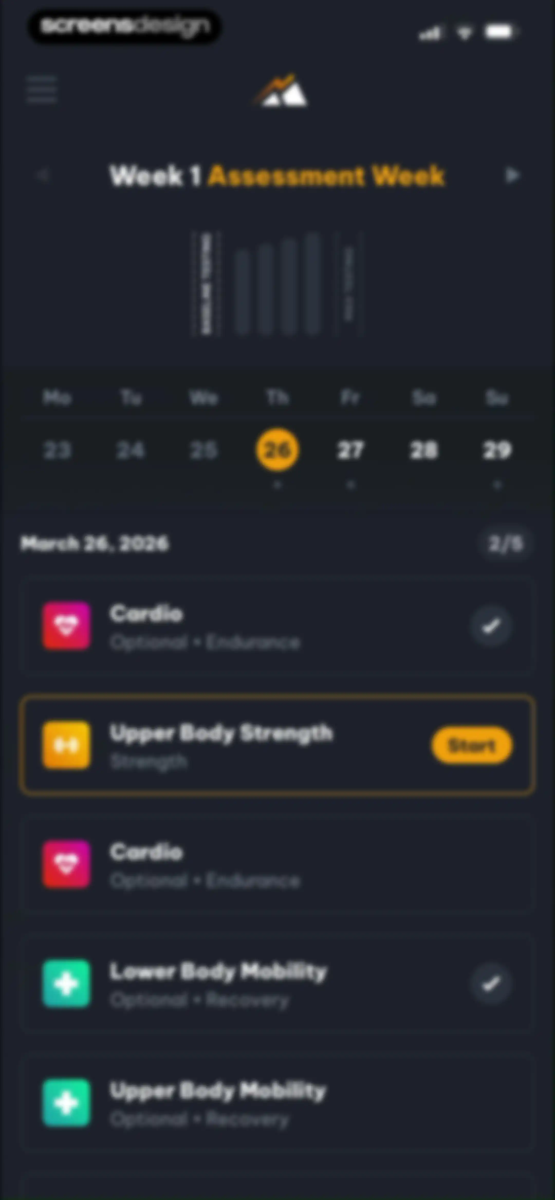 Peak Strength screen 82