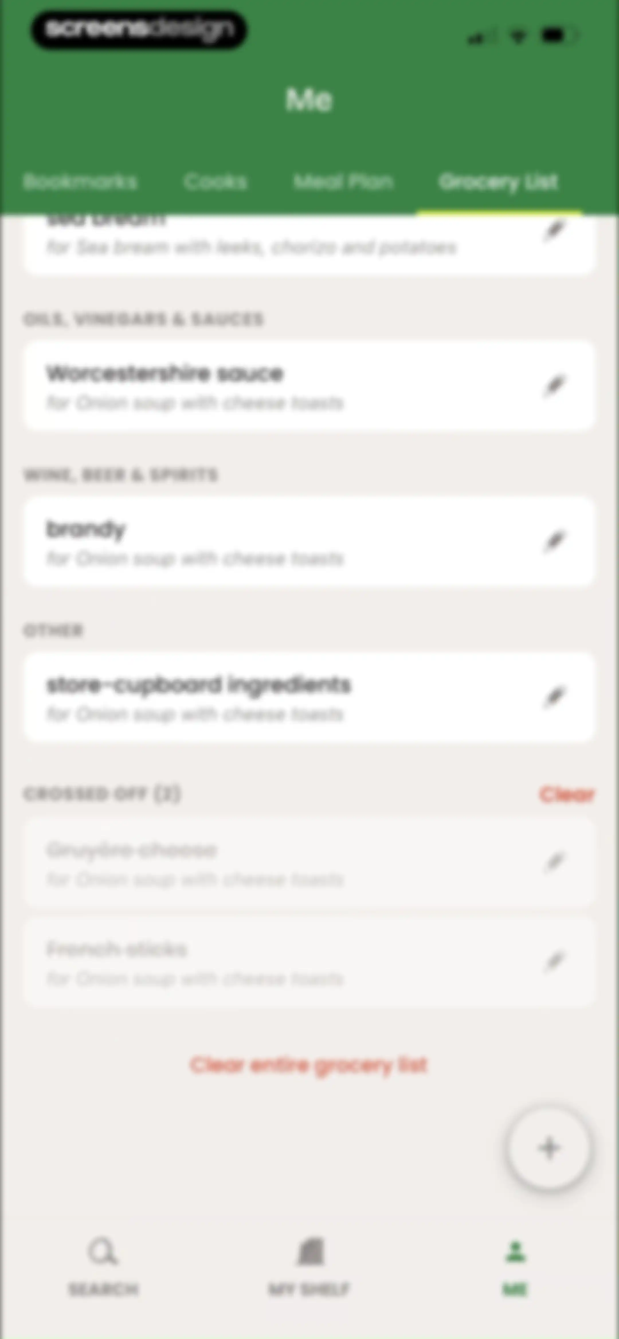 CookShelf: Search Cookbooks screen 109