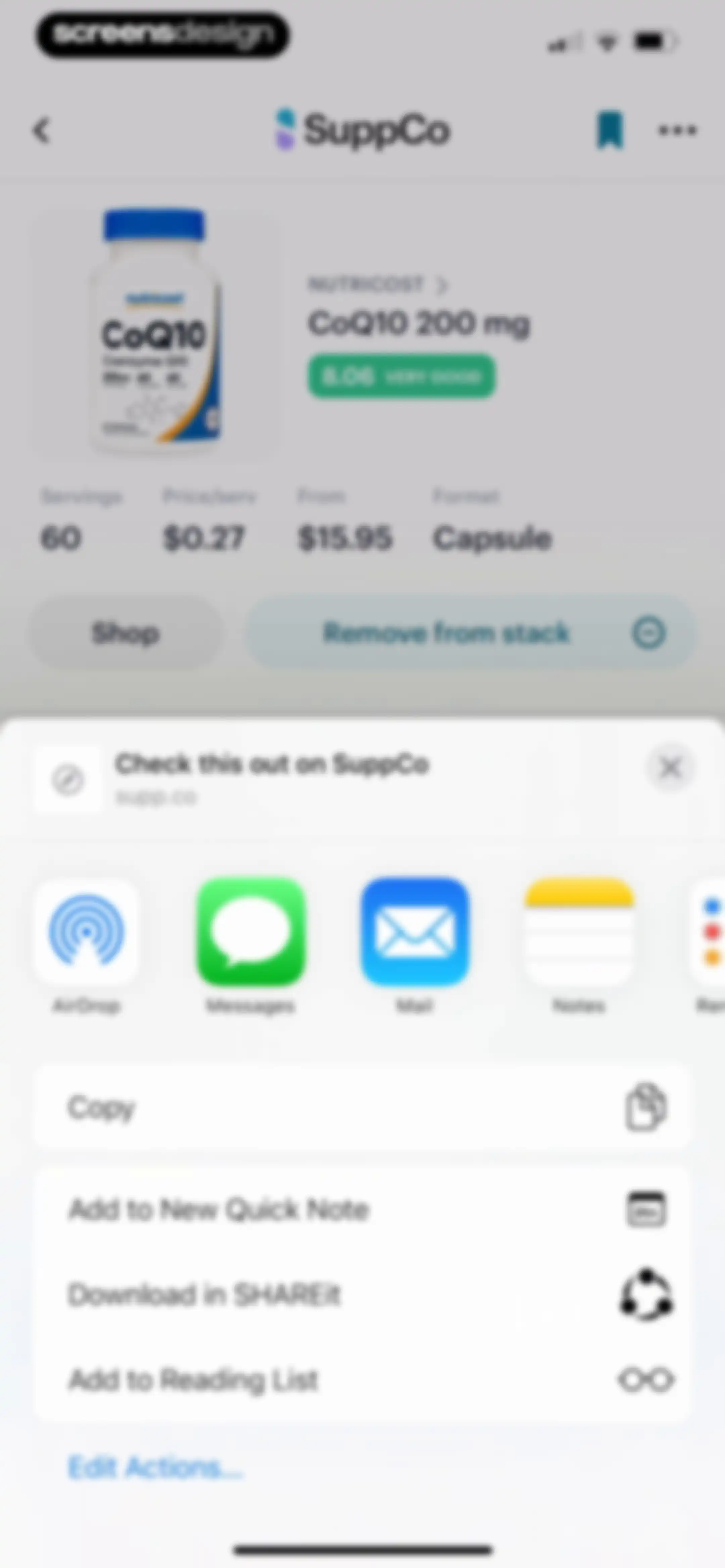 SuppCo: Supplement Scanner screen 68