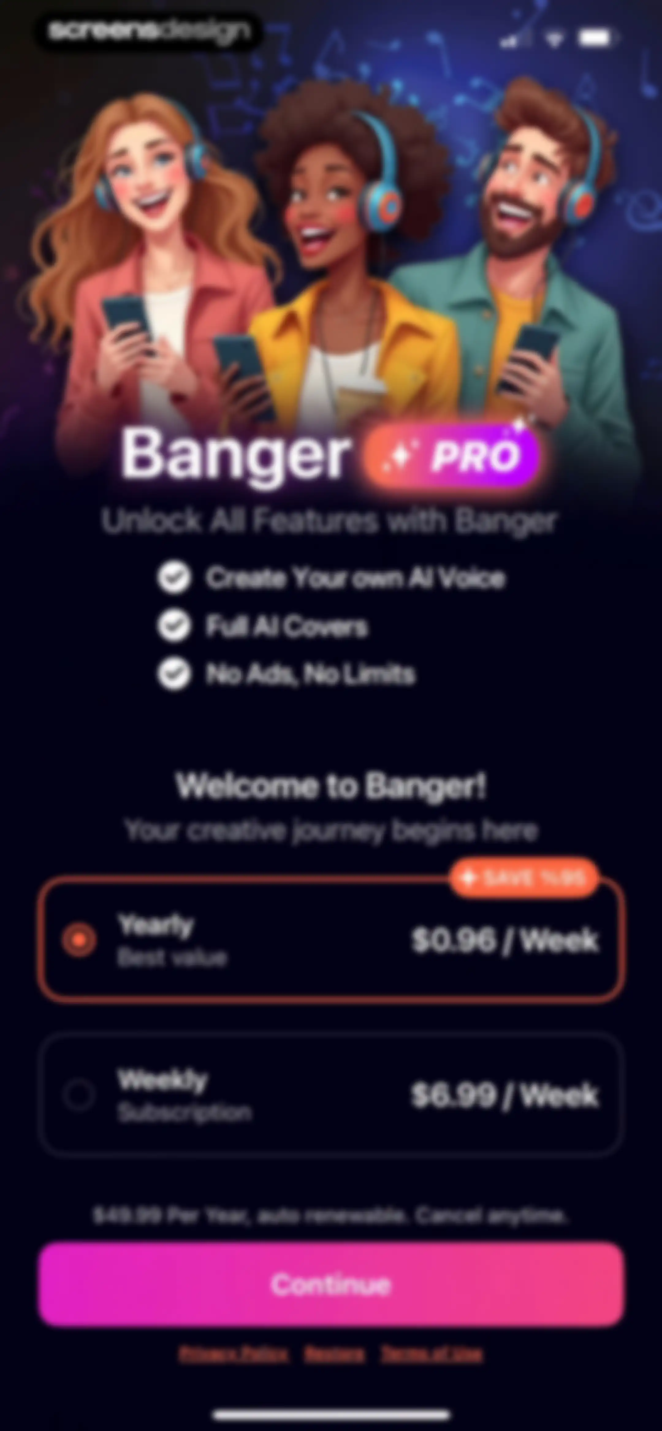 Banger: AI Music Generator screen 77