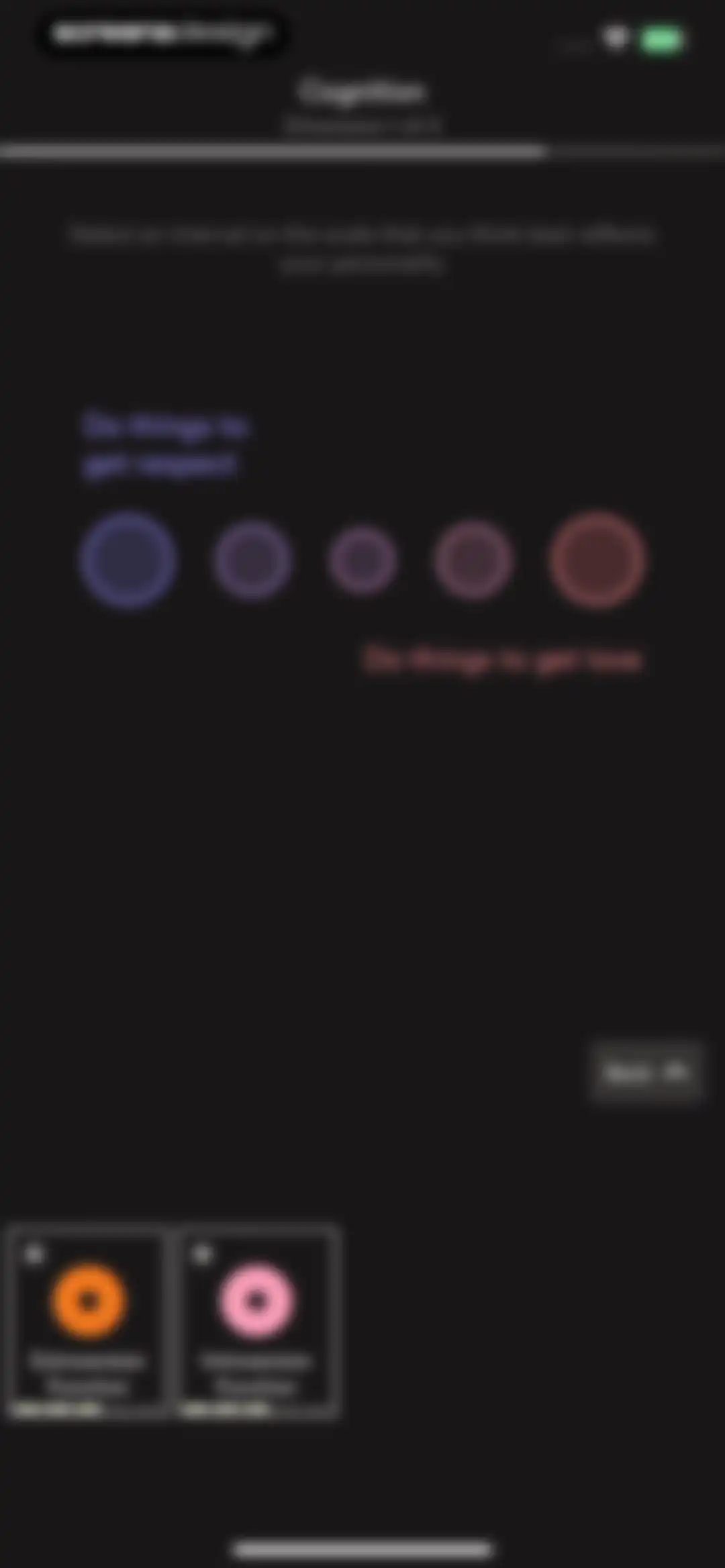 Dimensional: Personality Test screen 39