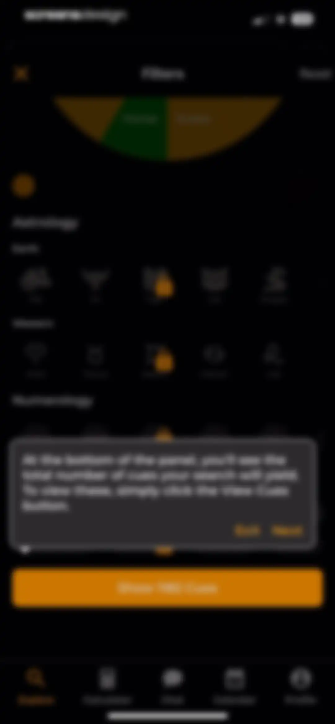 CUE Astrology screen 25