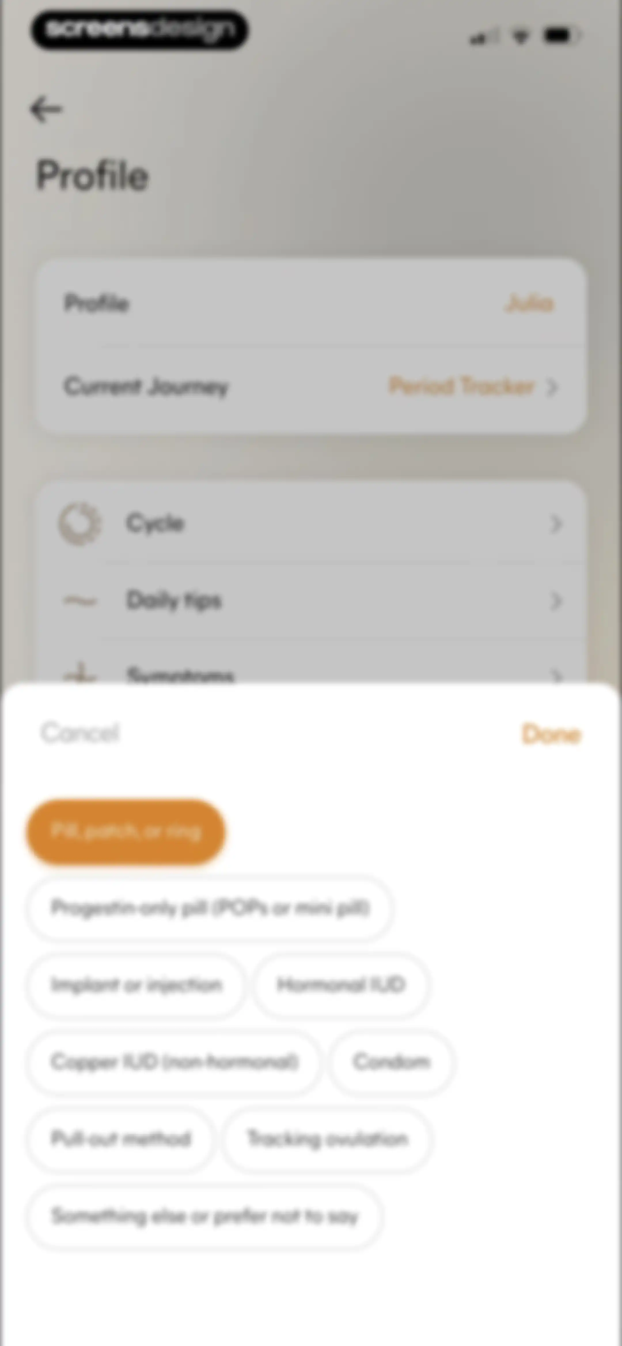 Lively - Period Tracker, Cycle screen 86