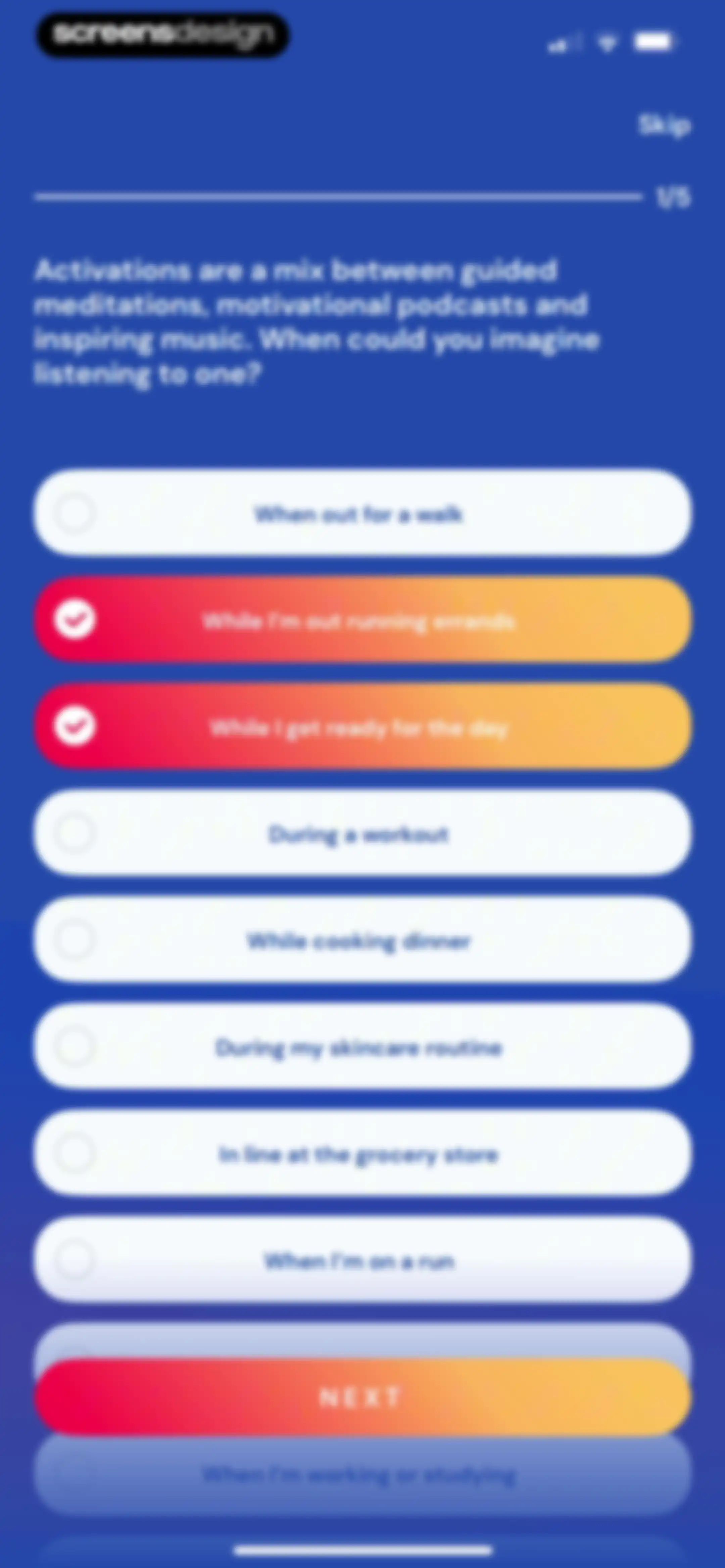 Activations: Daily Motivation screen 51