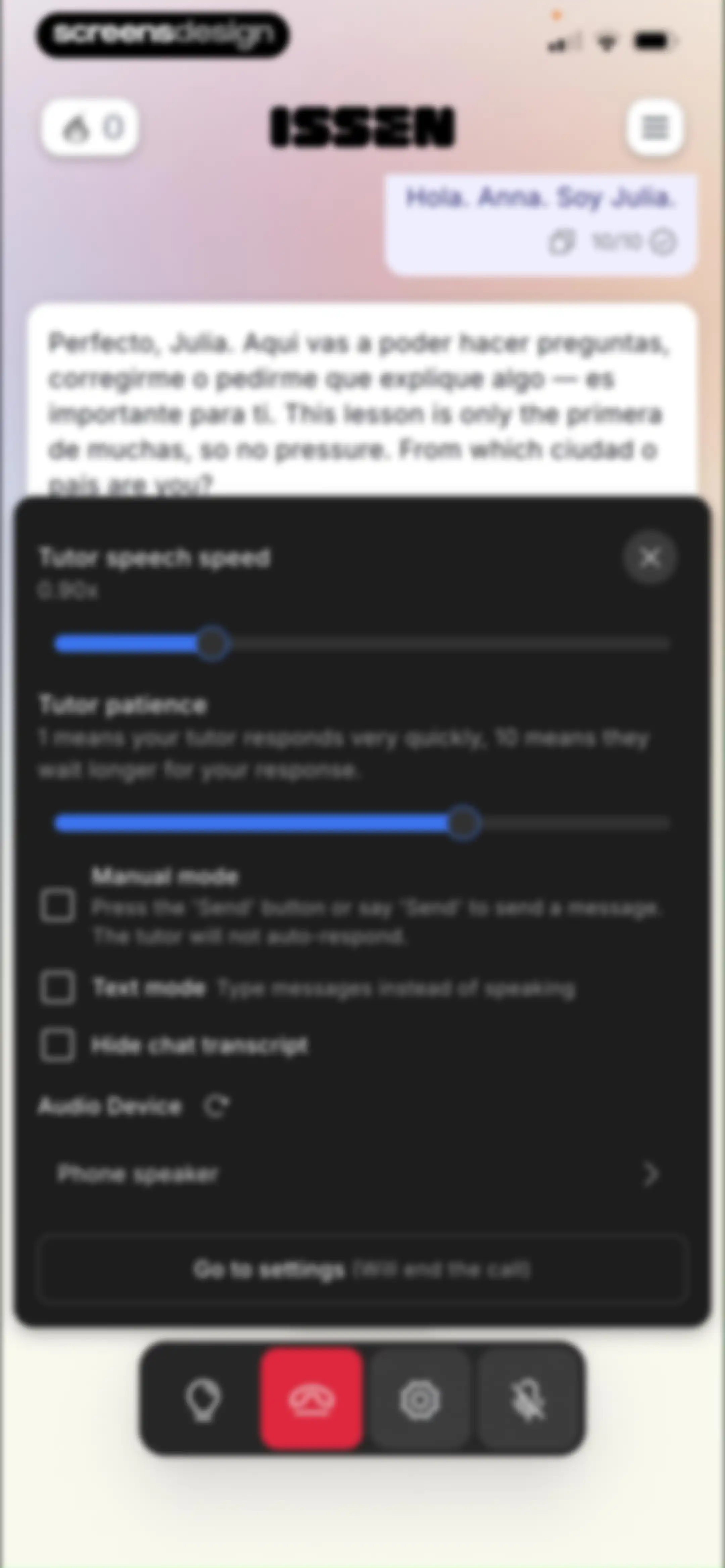 ISSEN - Voice Tutor screen 31