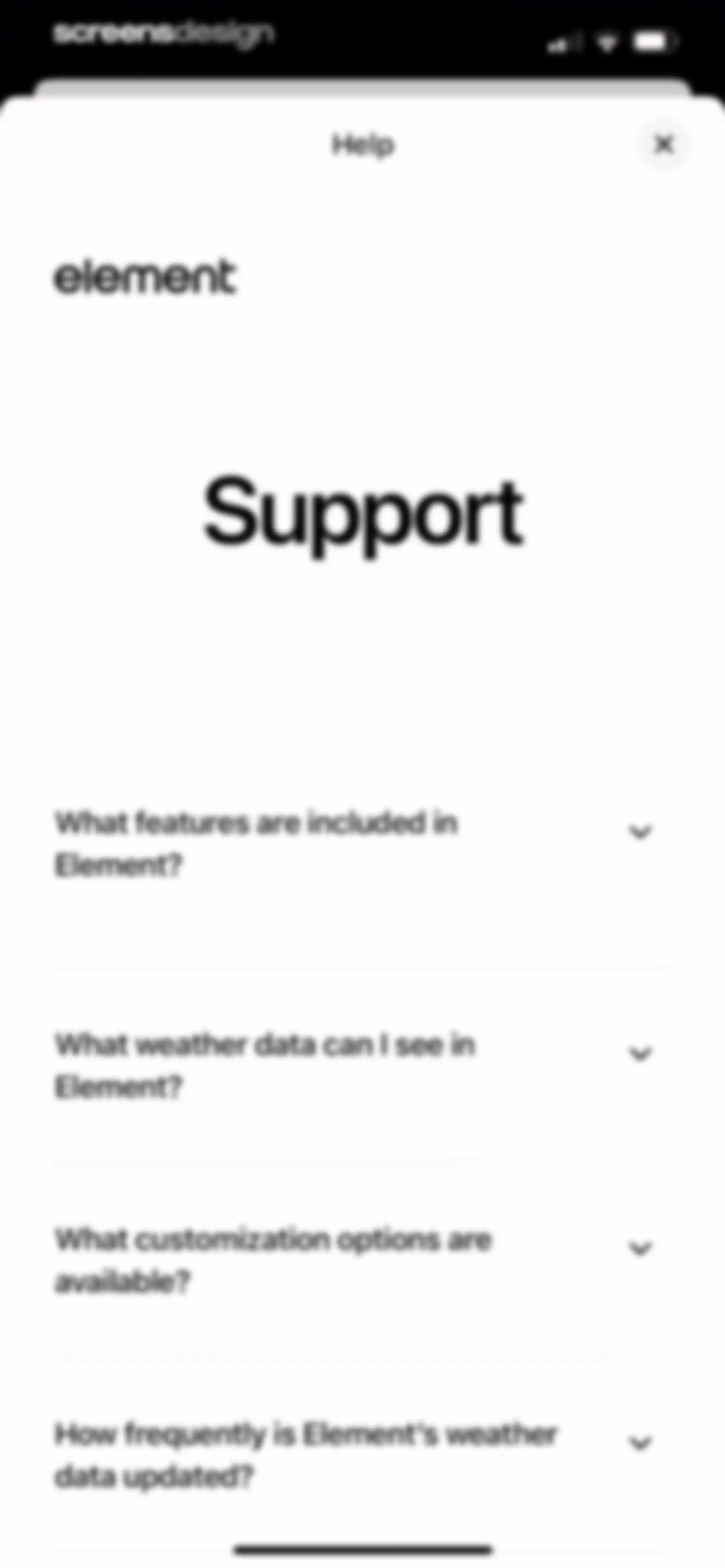 Element: Weather Radar screen 100