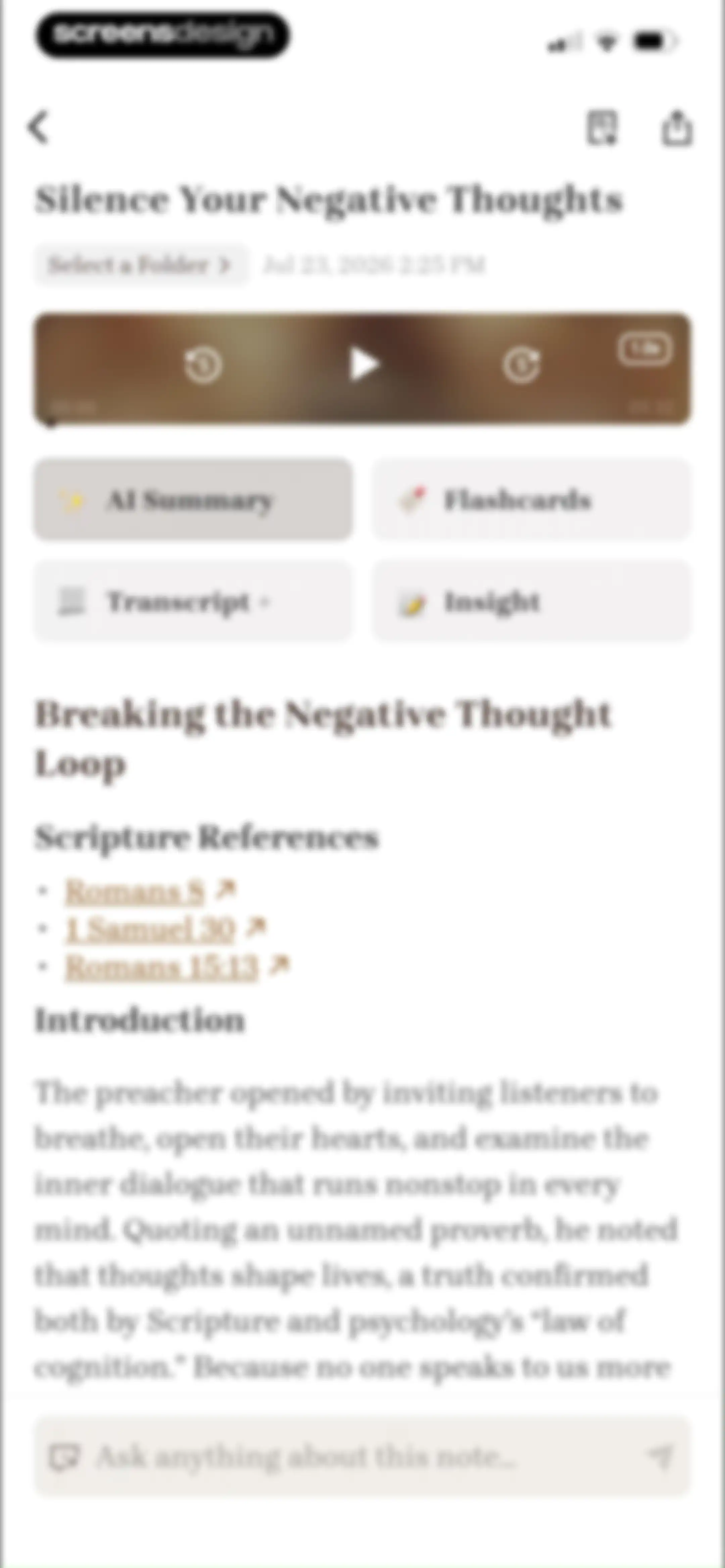 Bible Note: Sermon Notes screen 26