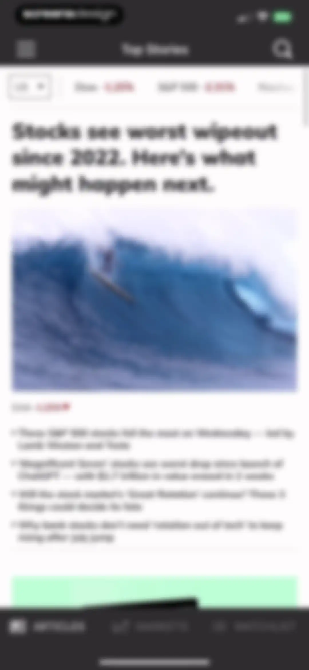 MarketWatch - News & Data screen 5