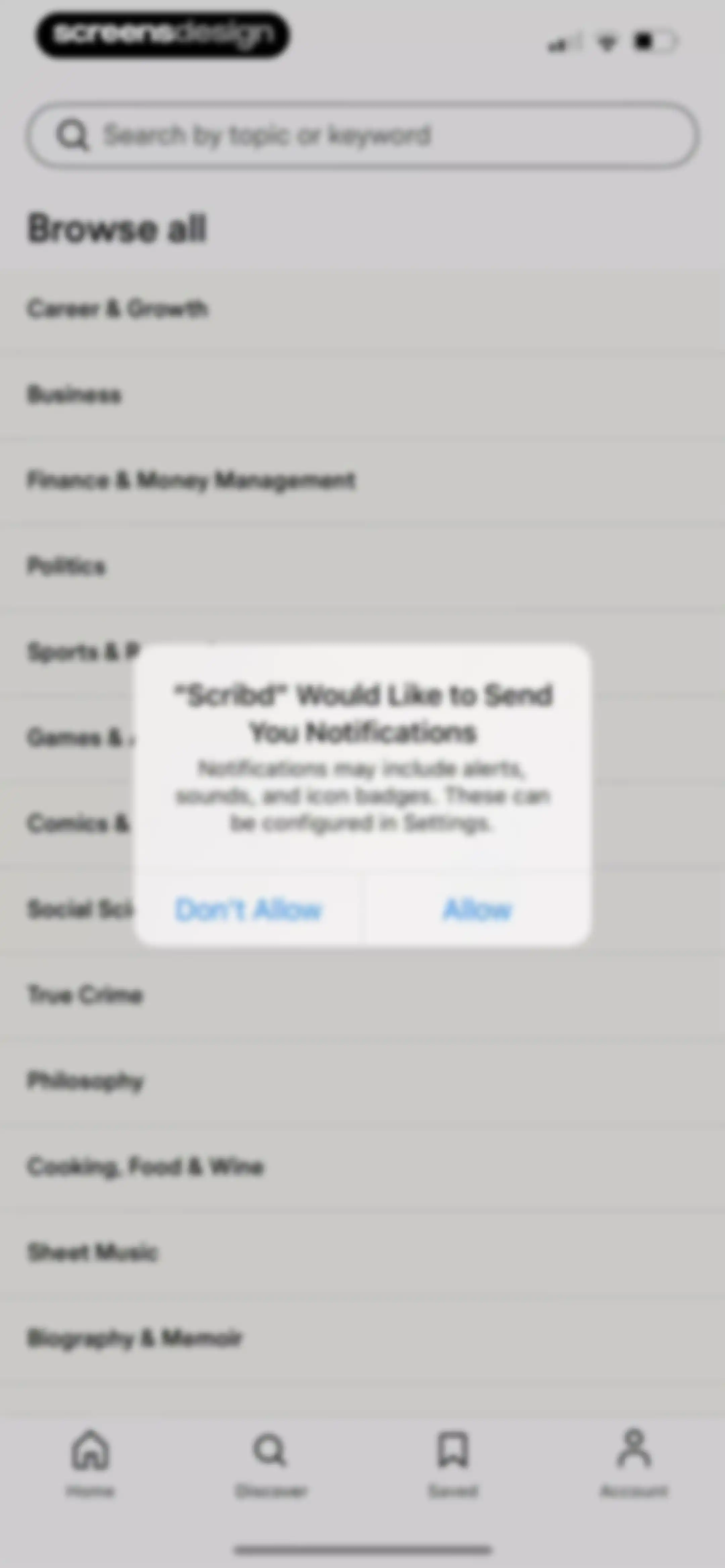 Scribd: 170M+ documents screen 36
