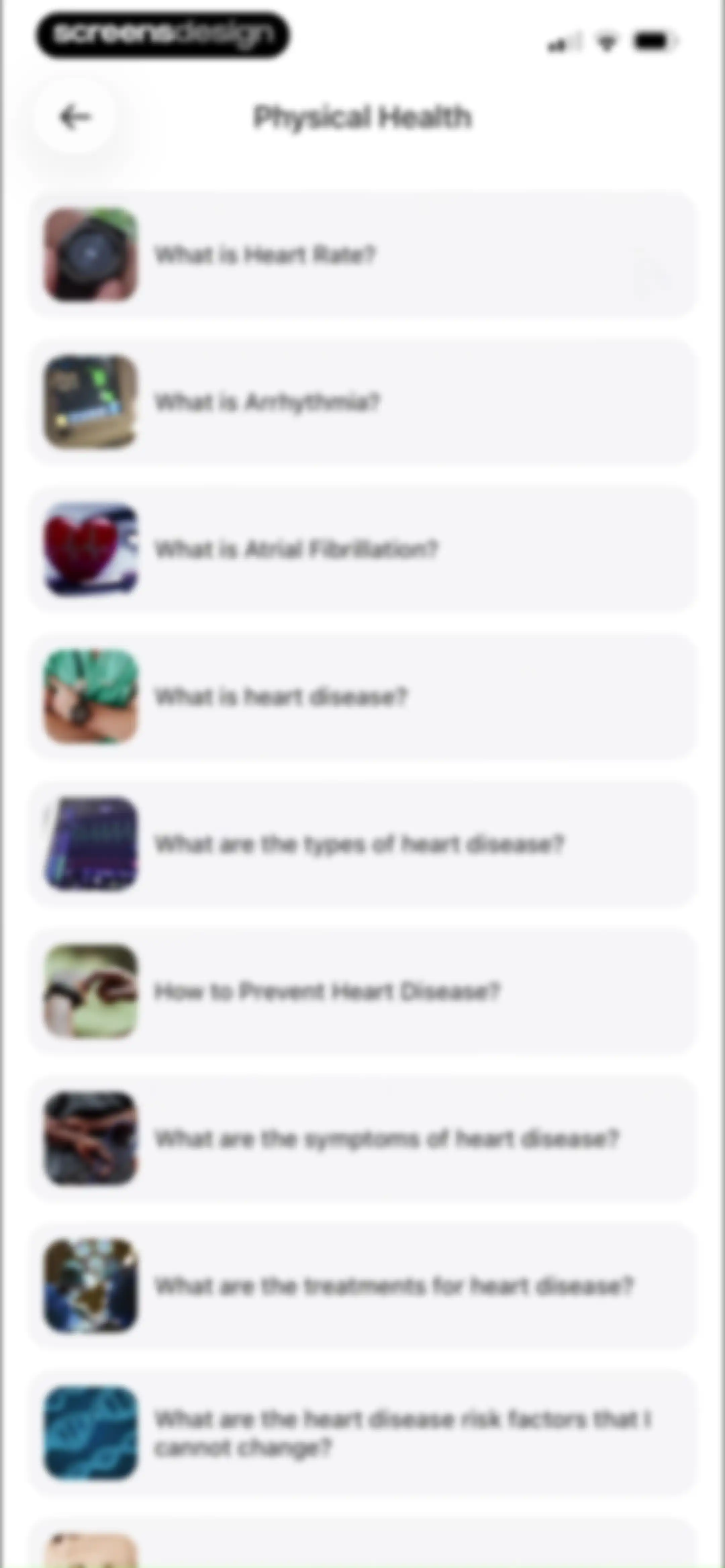 Health Tracker- HeartRate & BP screen 68