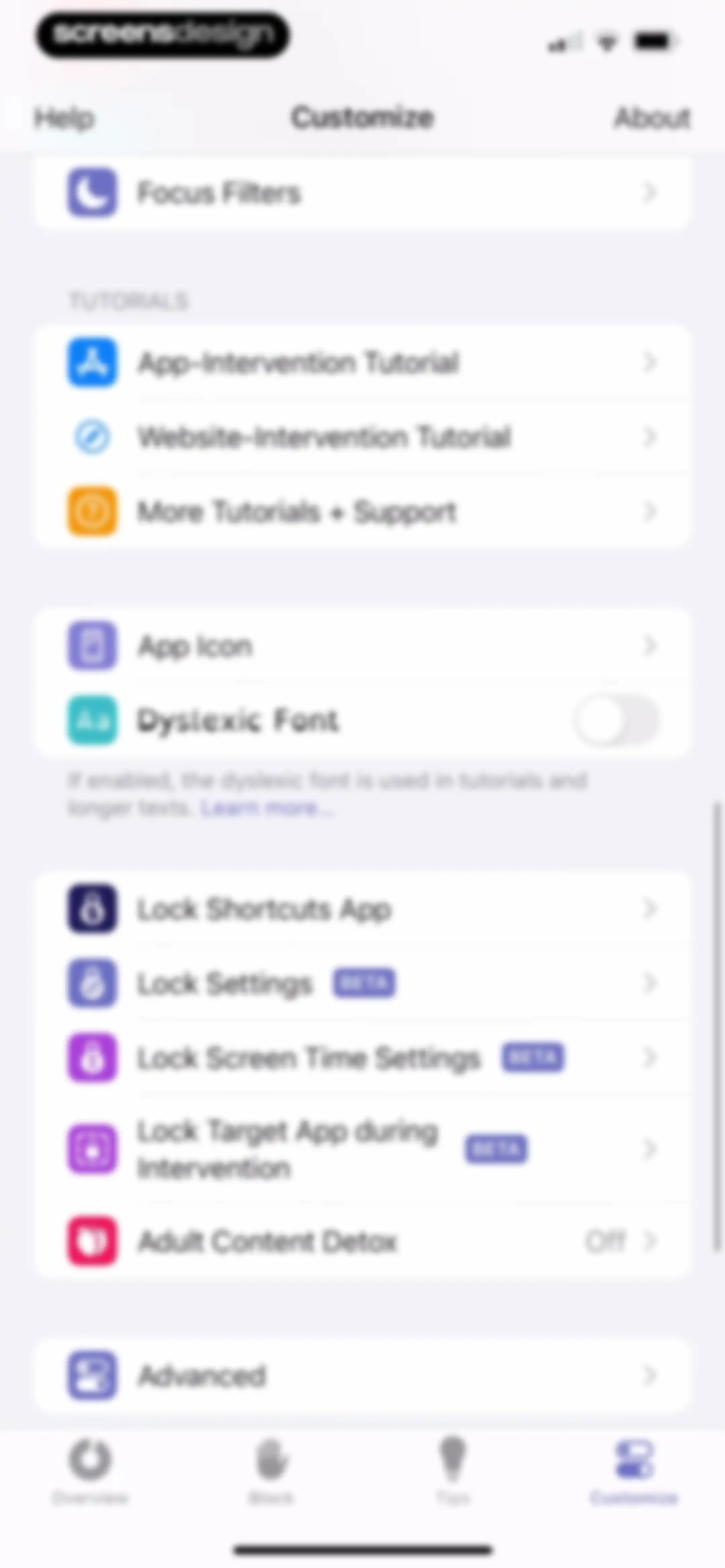 one sec | screen time + focus screen 105
