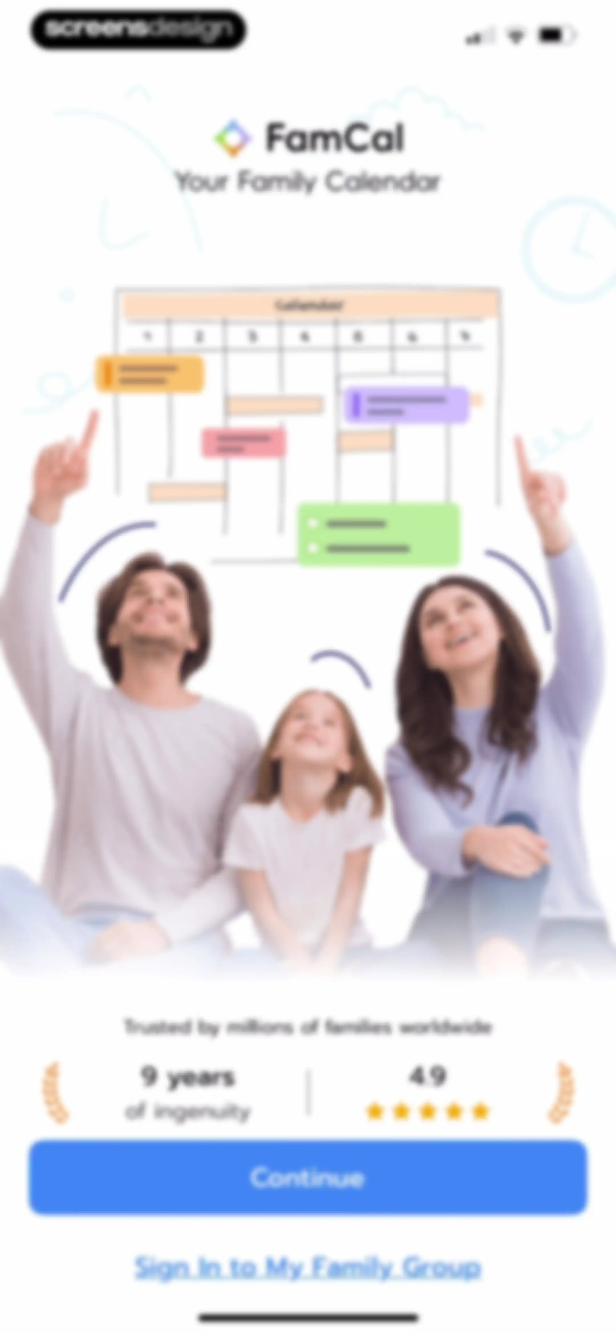 Shared Family Calendar: FamCal screen 2