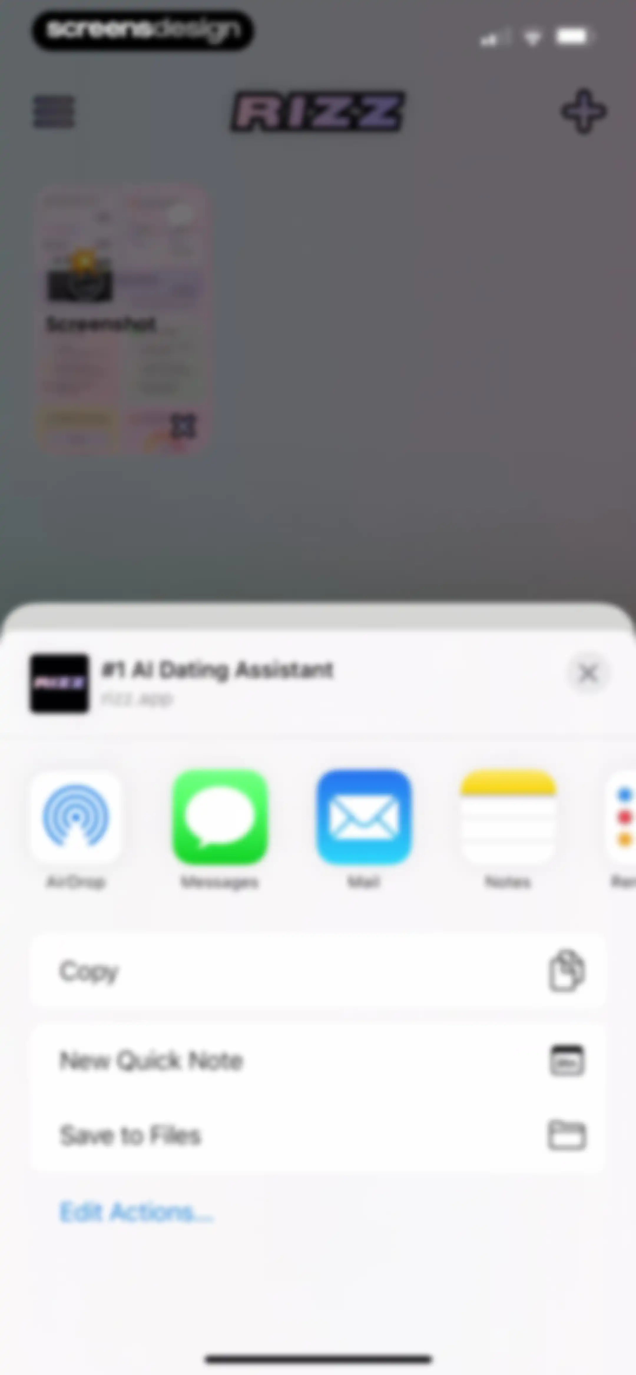RIZZ screen 60