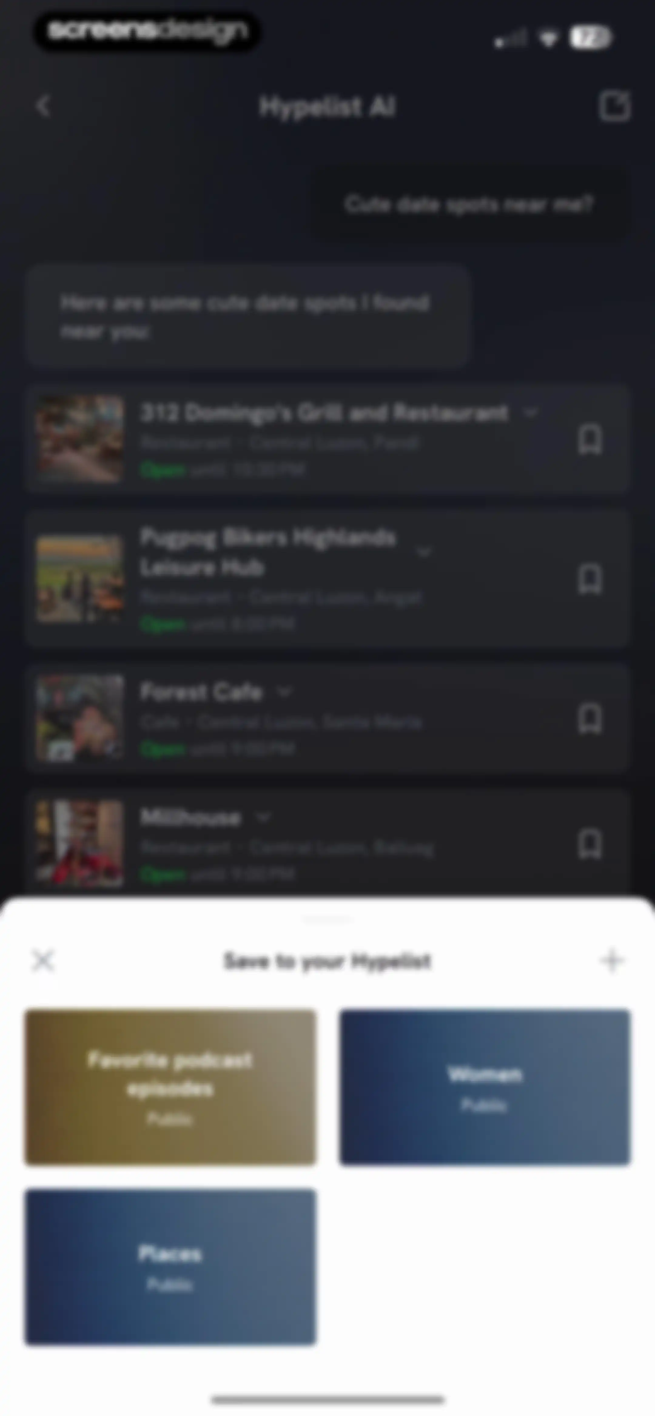 Hypelist: Create & Share Lists screen 127