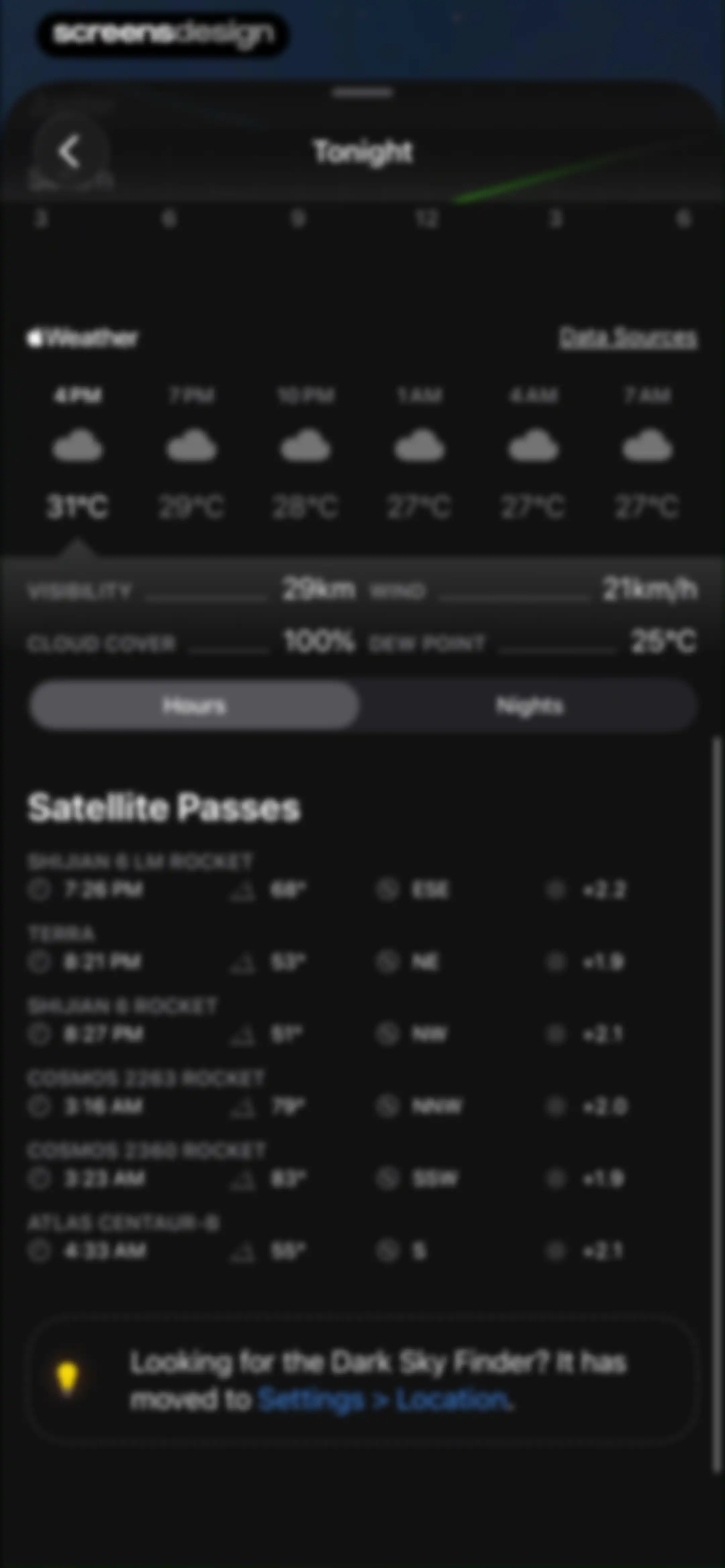 Sky Guide screen 59