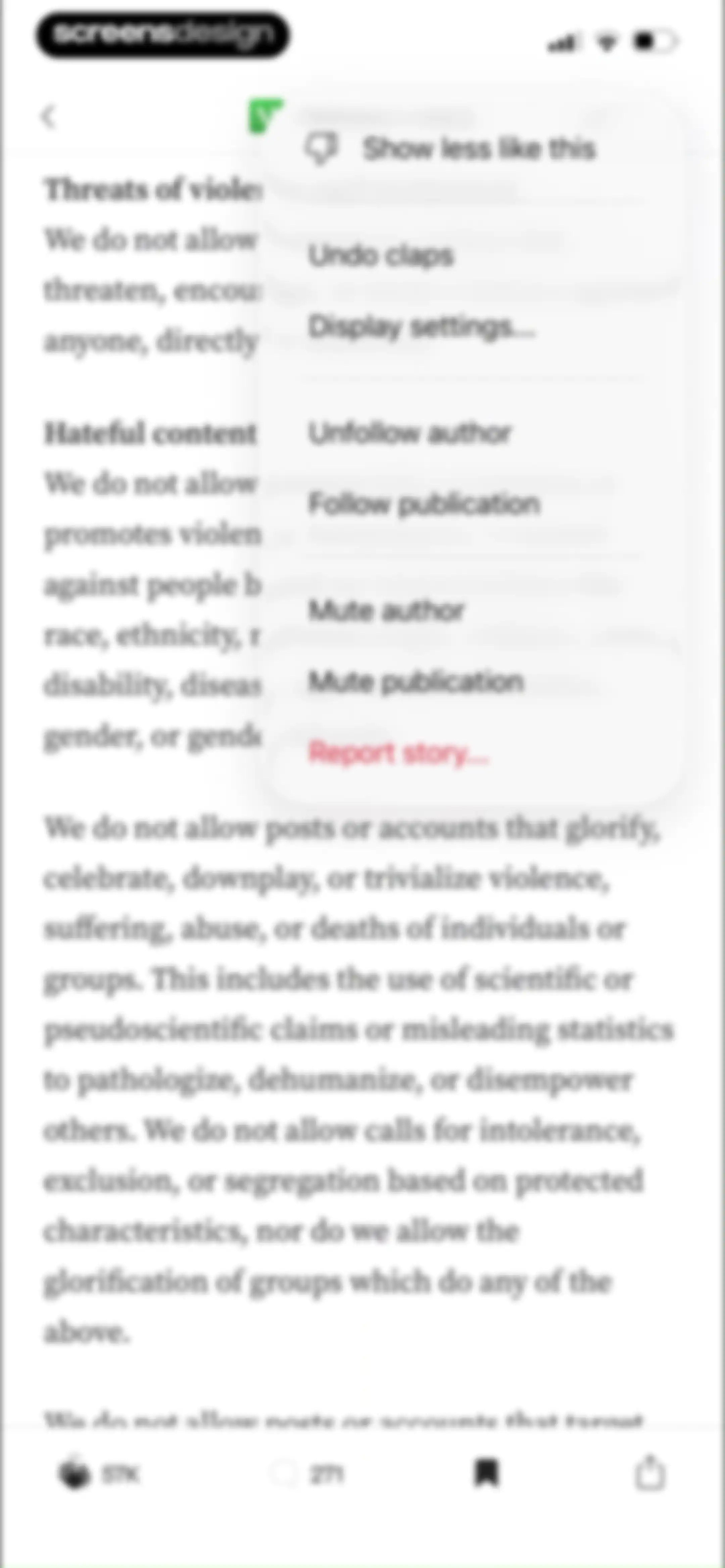 Medium: Read & Write Stories screen 33