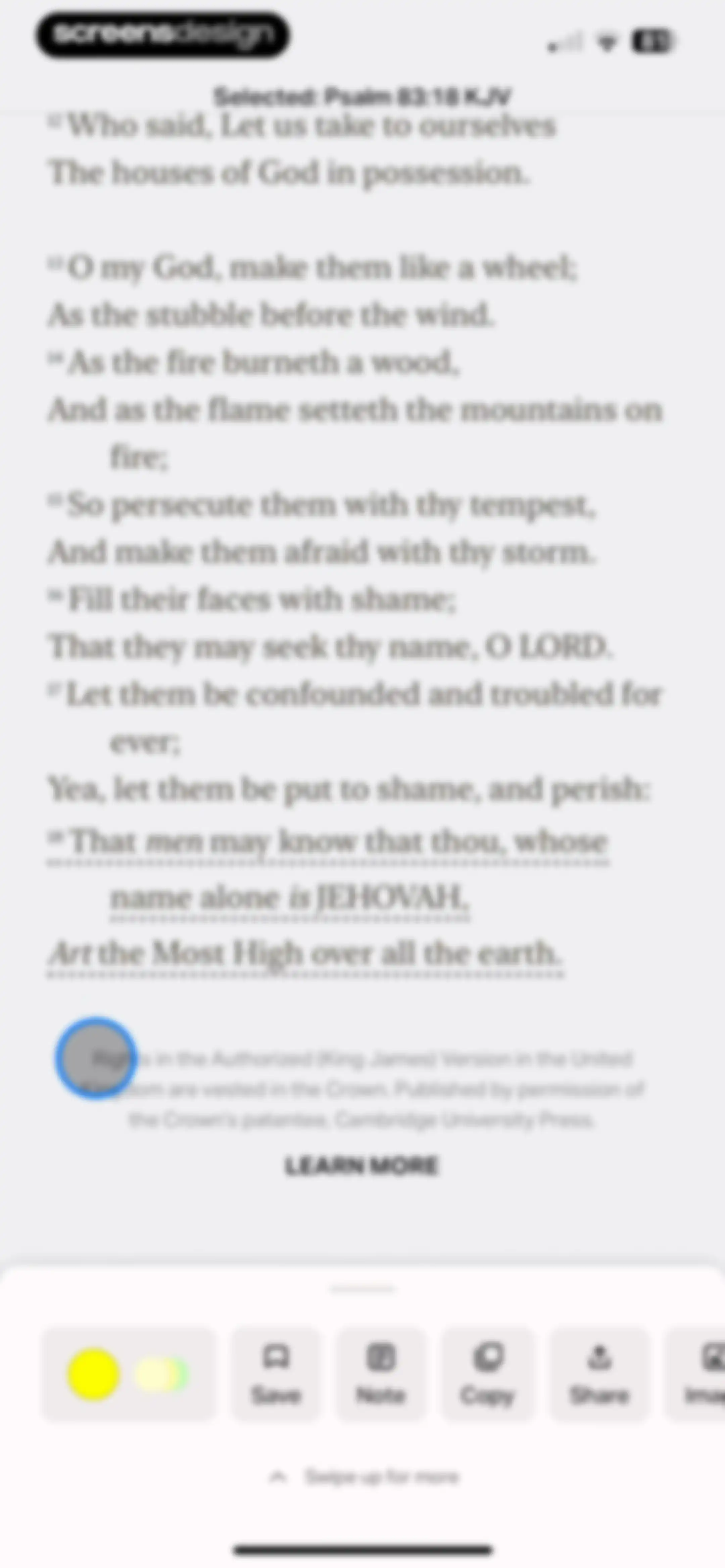 Bible screen 98