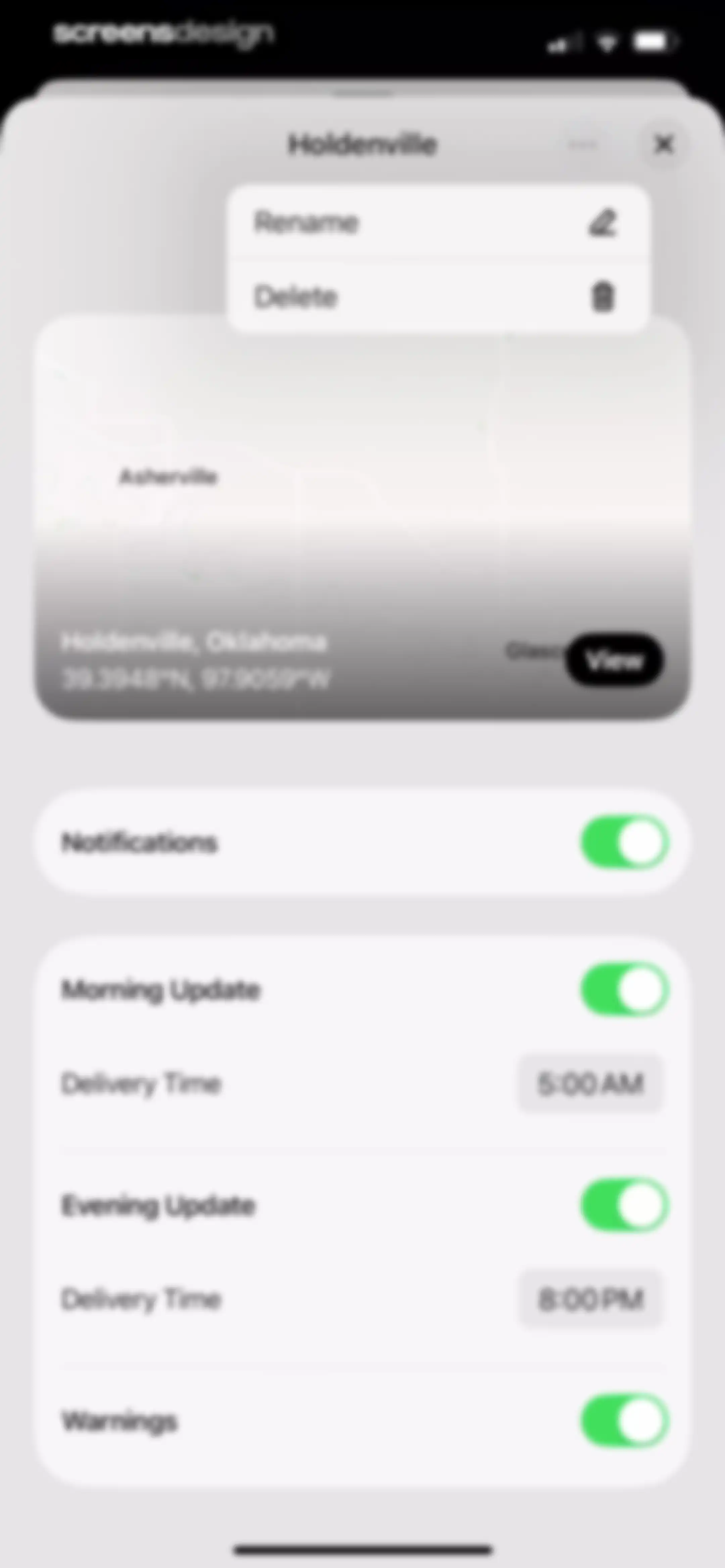 Element: Weather Radar screen 68