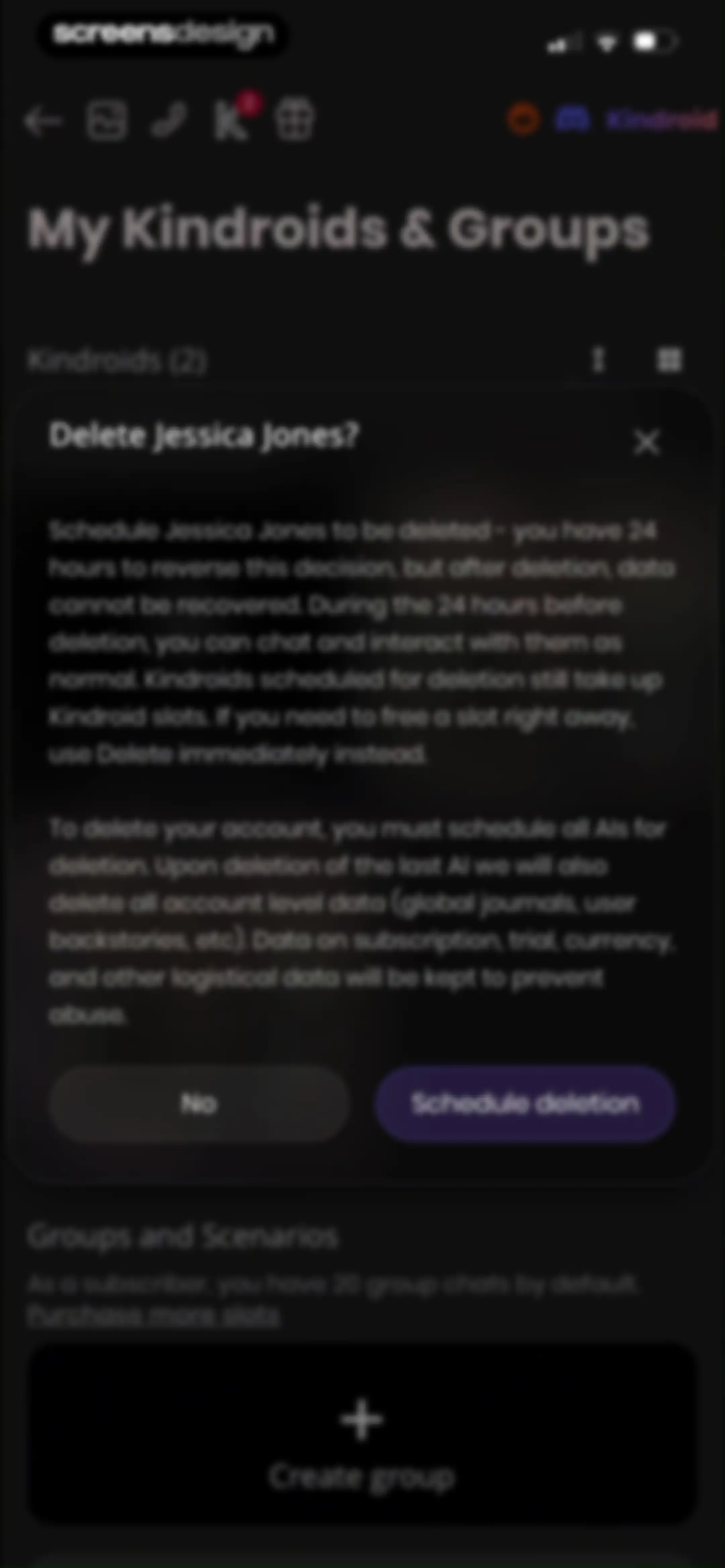 Kindroid: Your Personal AI screen 108