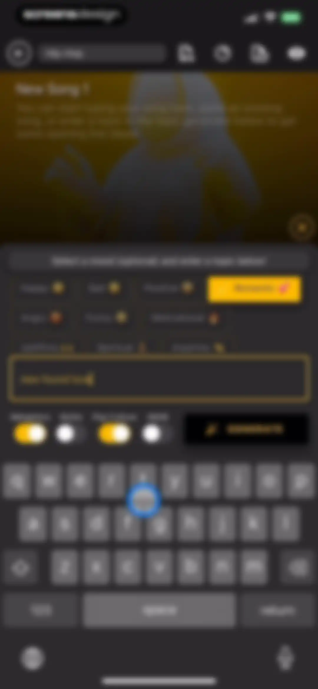 GhostWriter AI Lyrics screen 16