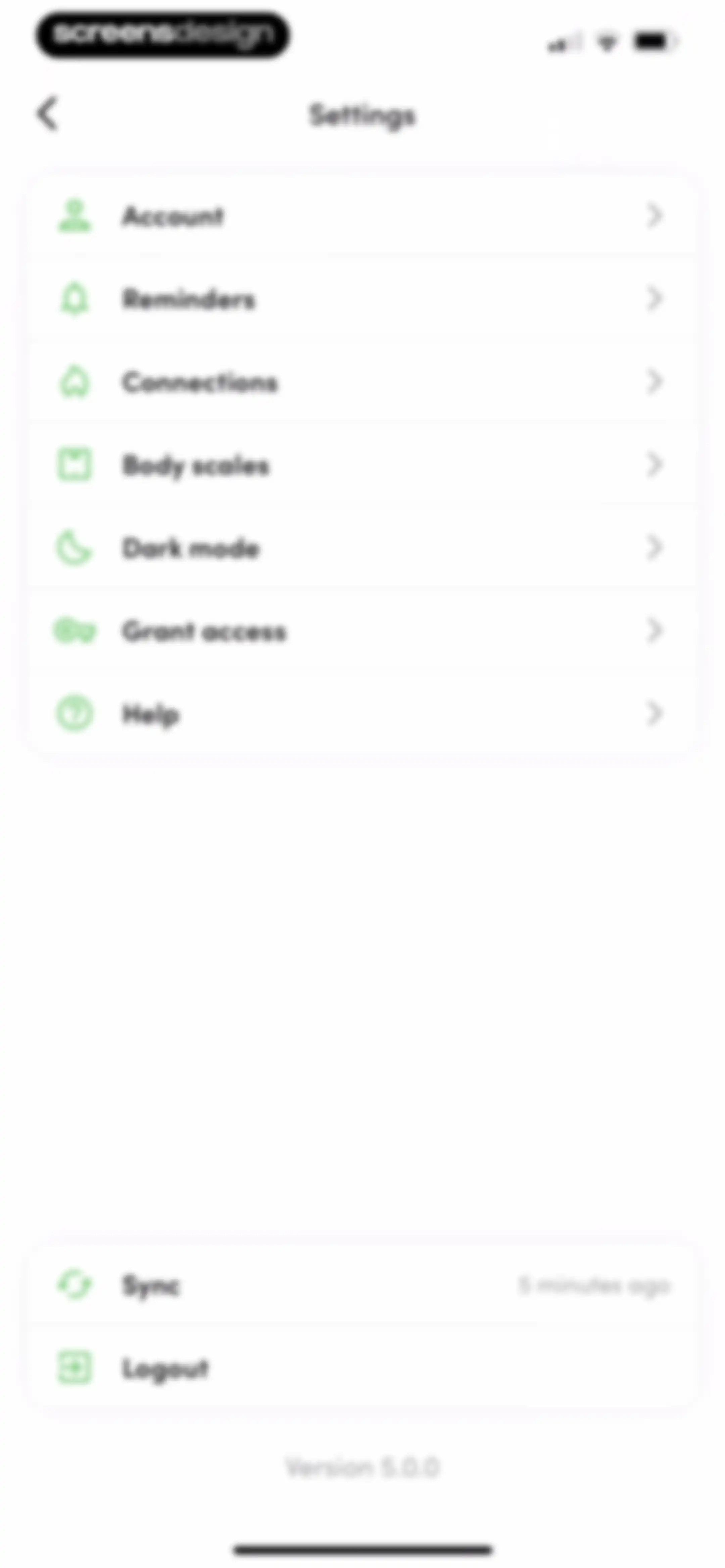 Calories and nutrition tracker screen 109