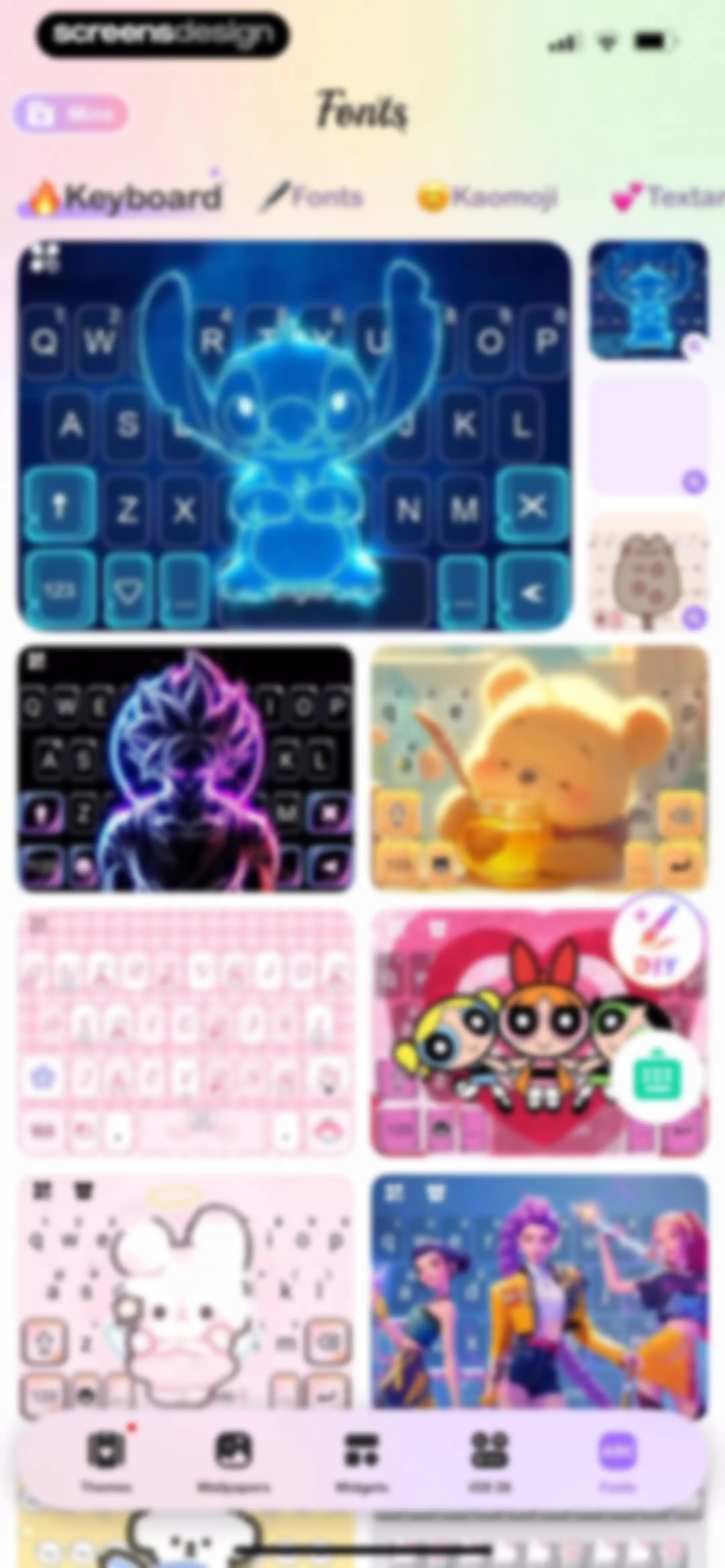 Cool Themes & Fonts: Cute Text screen 111