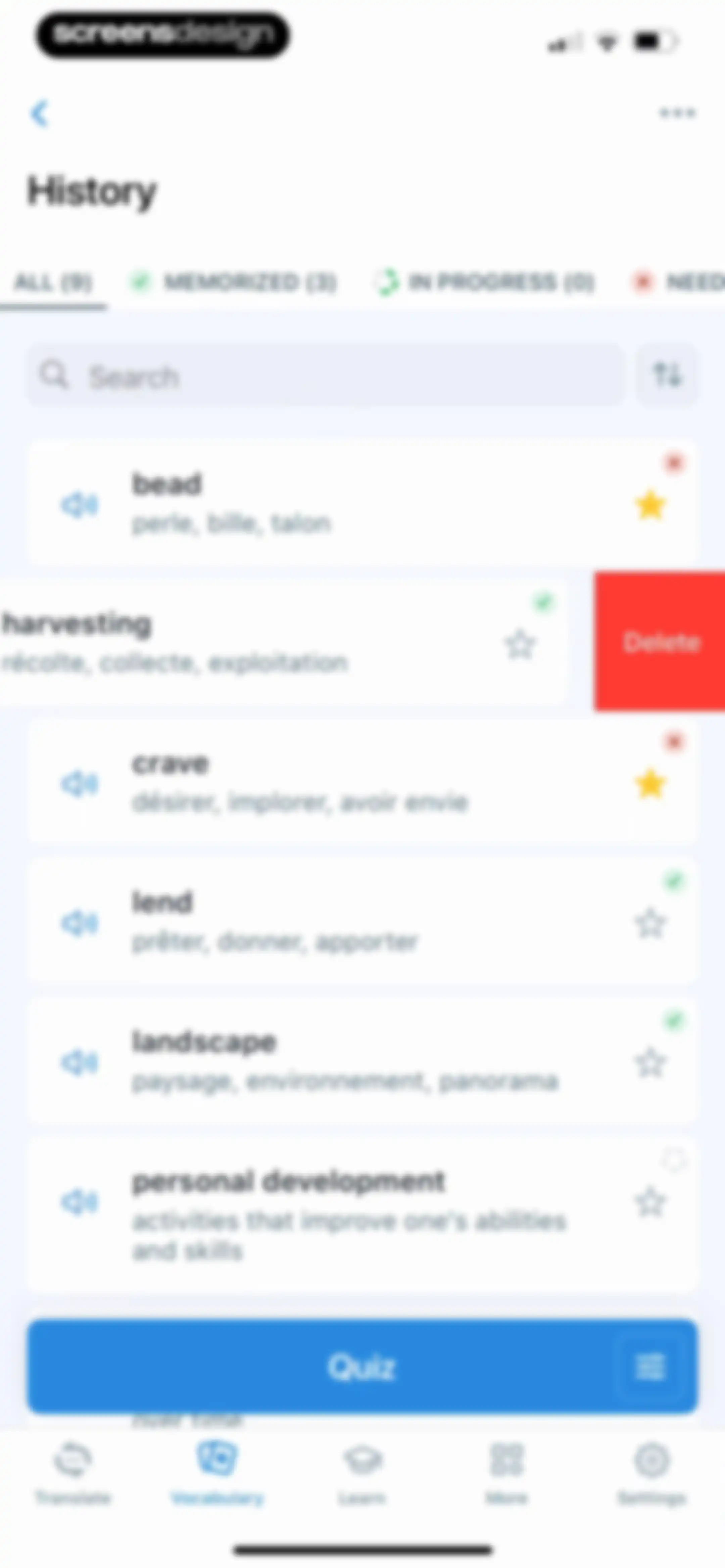 Reverso translate and learn screen 88