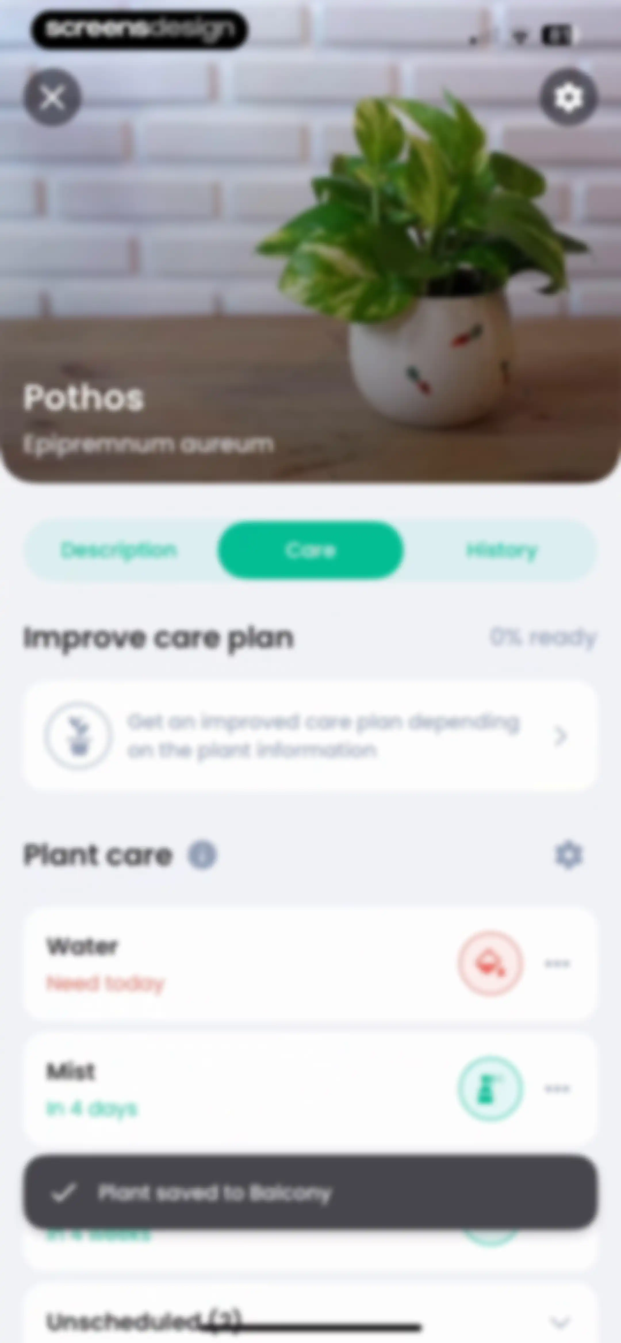 PlantIn: Plant Identifier・Care screen 107