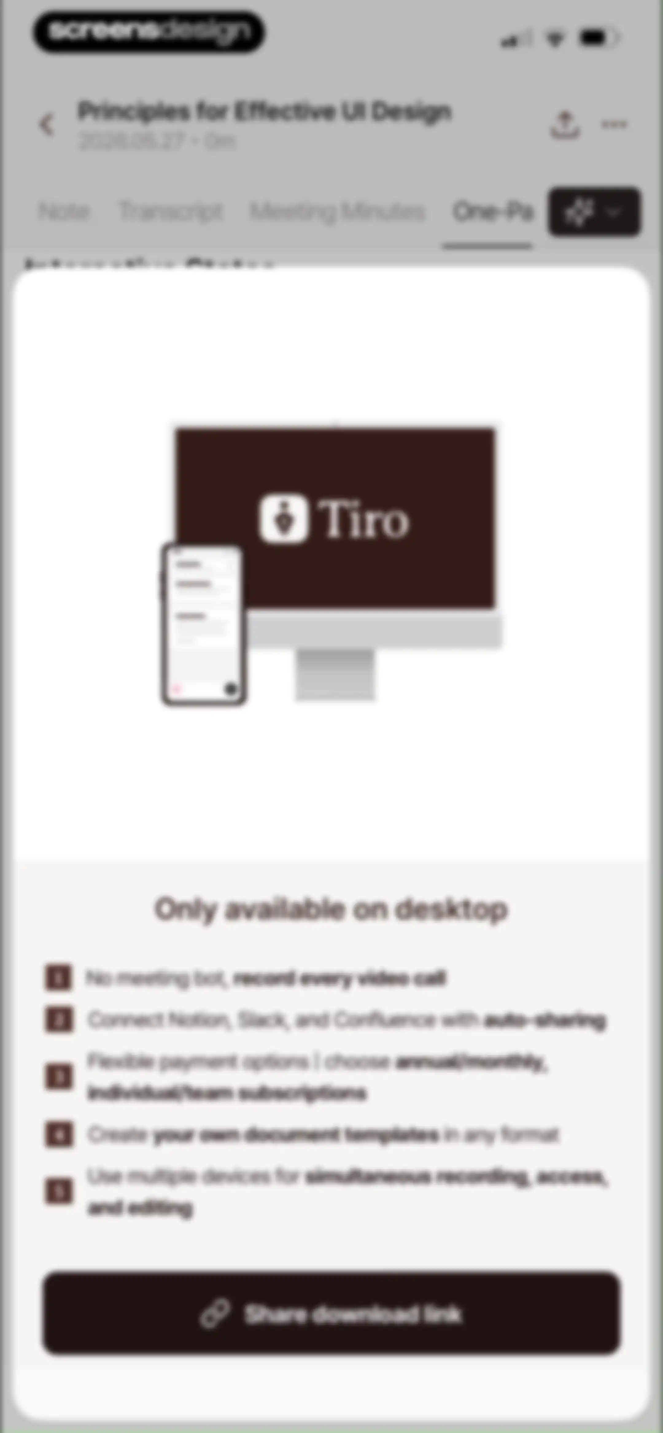 Tiro - AI Meeting Notes screen 32
