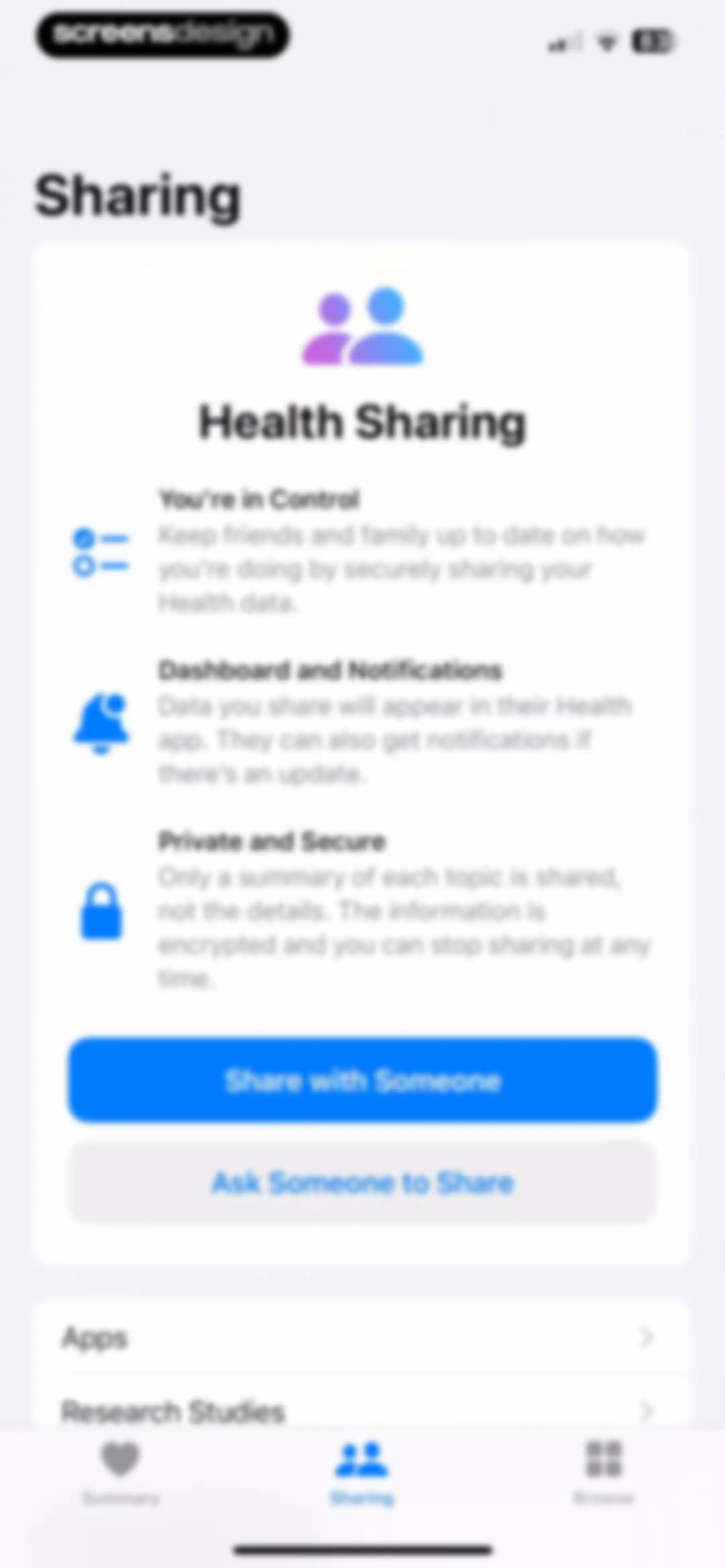 Apple Health screen 175