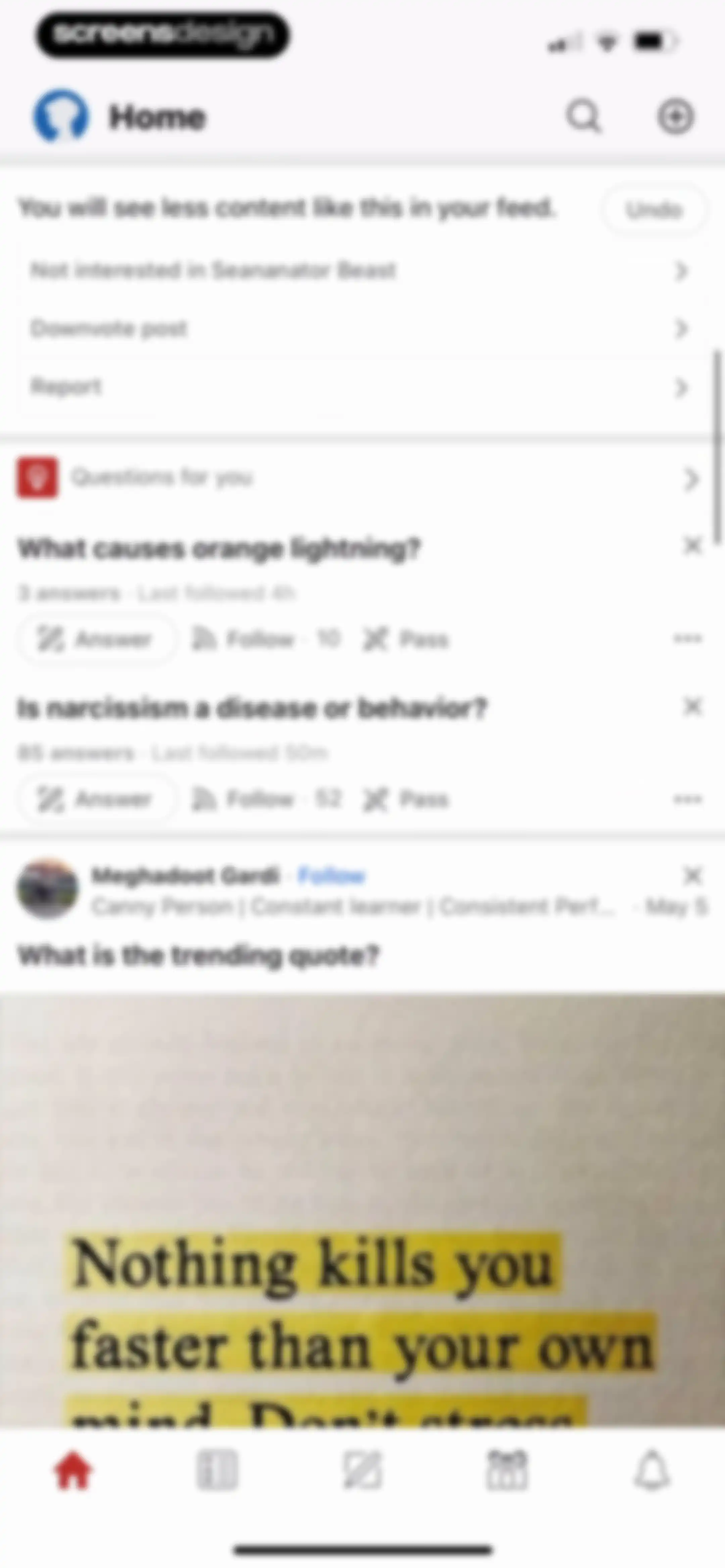 Quora screen 101