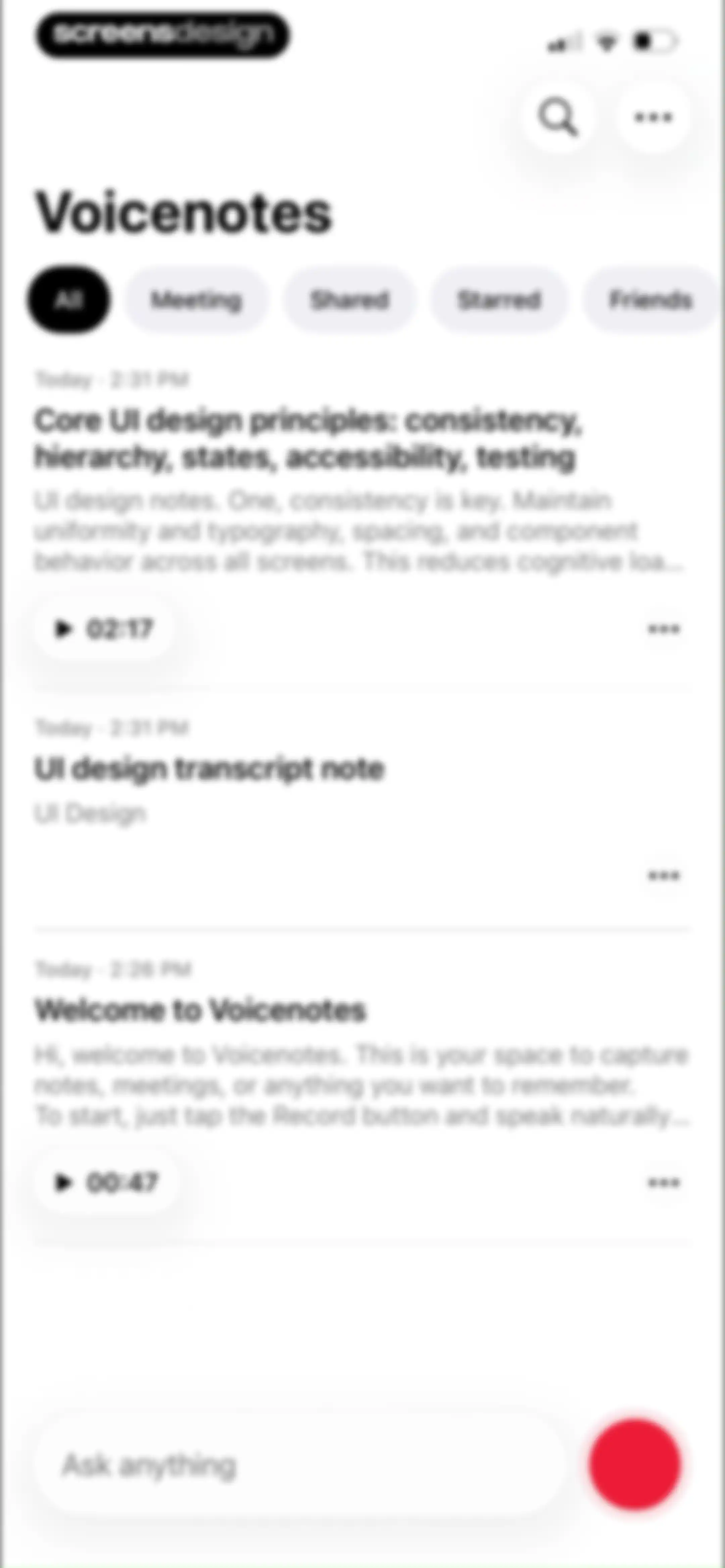 Voicenotes AI Notes & Meetings screen 56