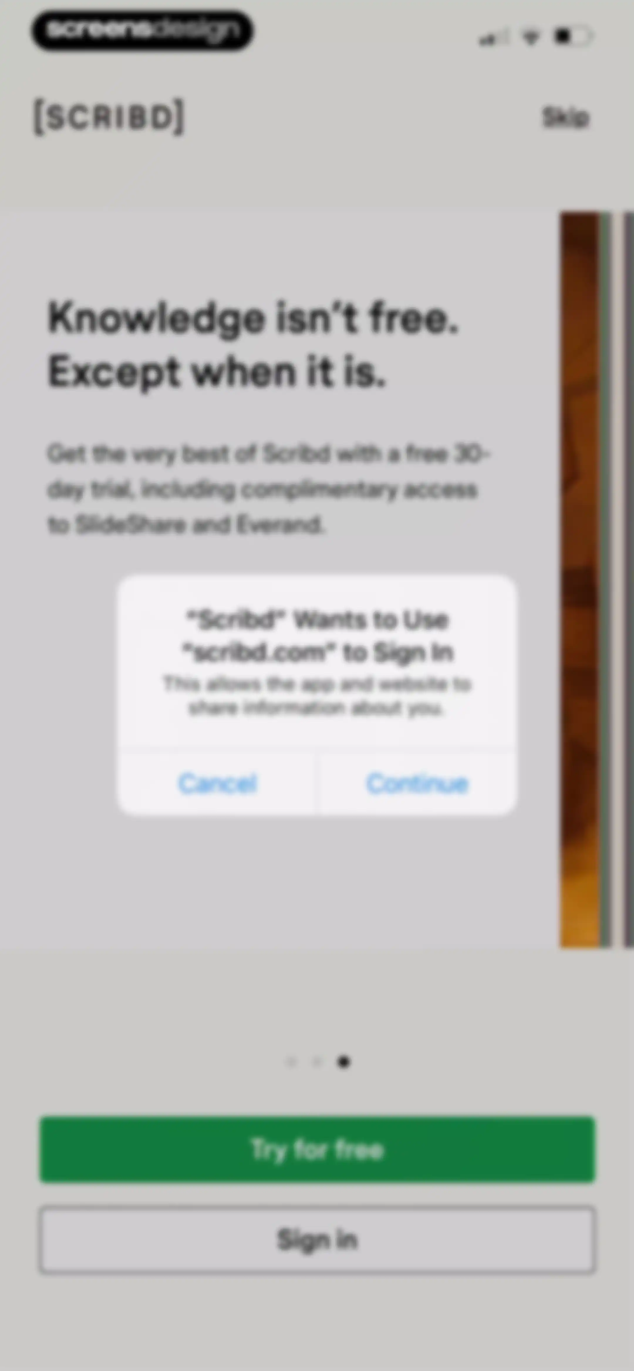 Scribd: 170M+ documents screen 5