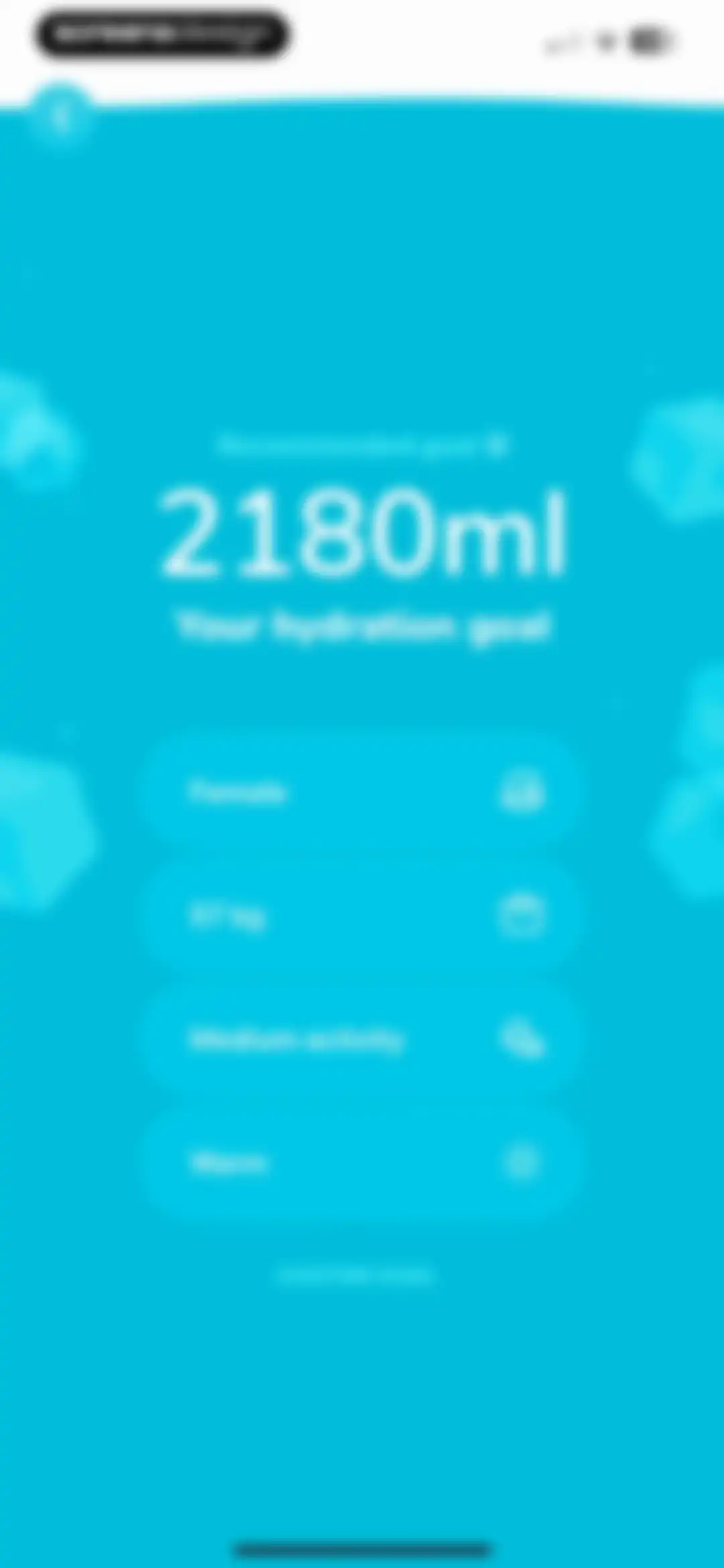 Water tracker Waterllama screen 80