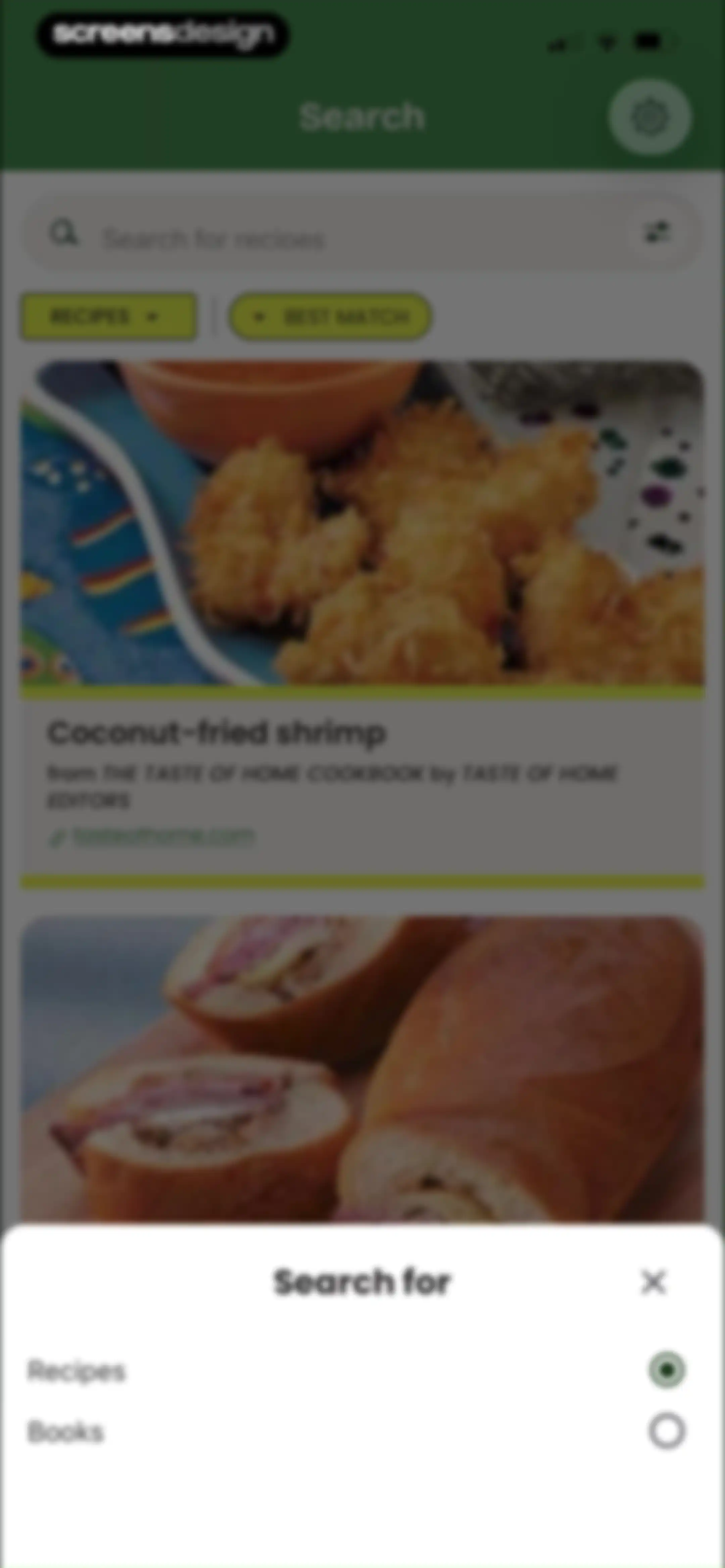 CookShelf: Search Cookbooks screen 75