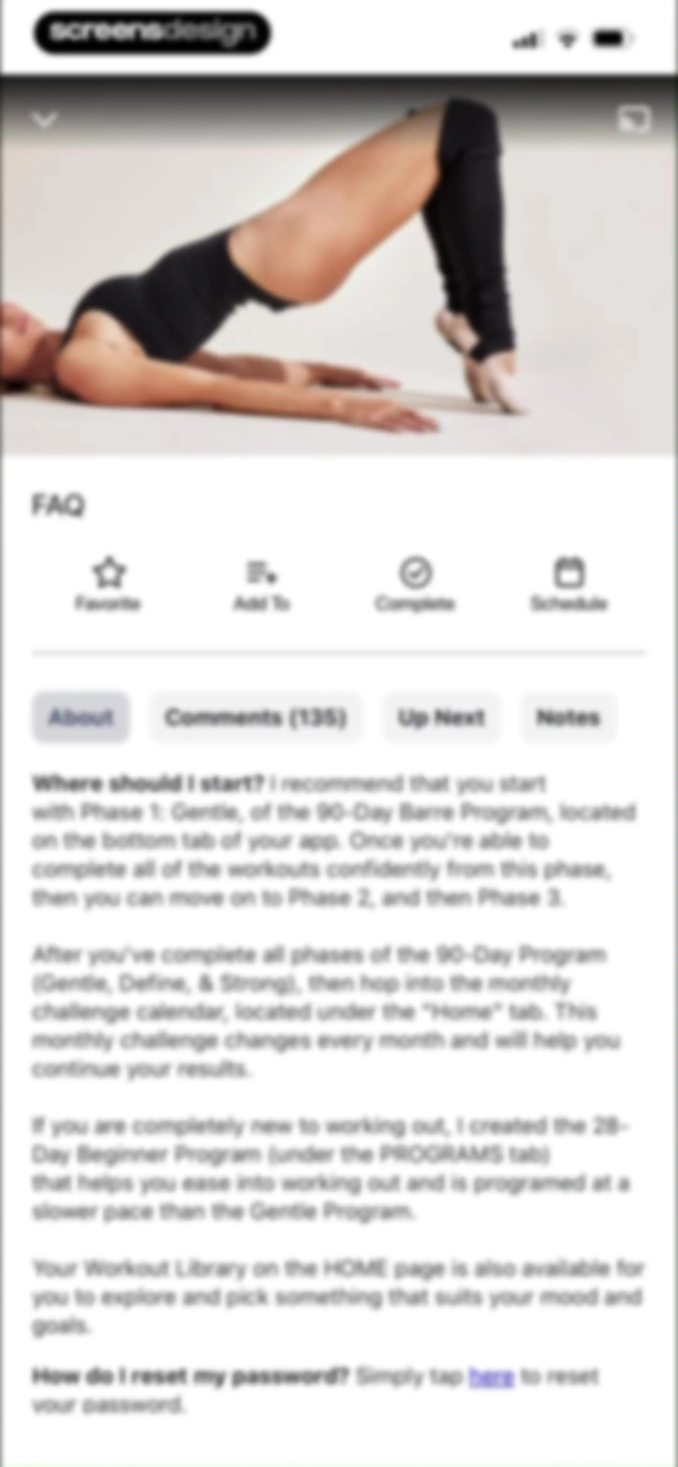 Barre Definition screen 56