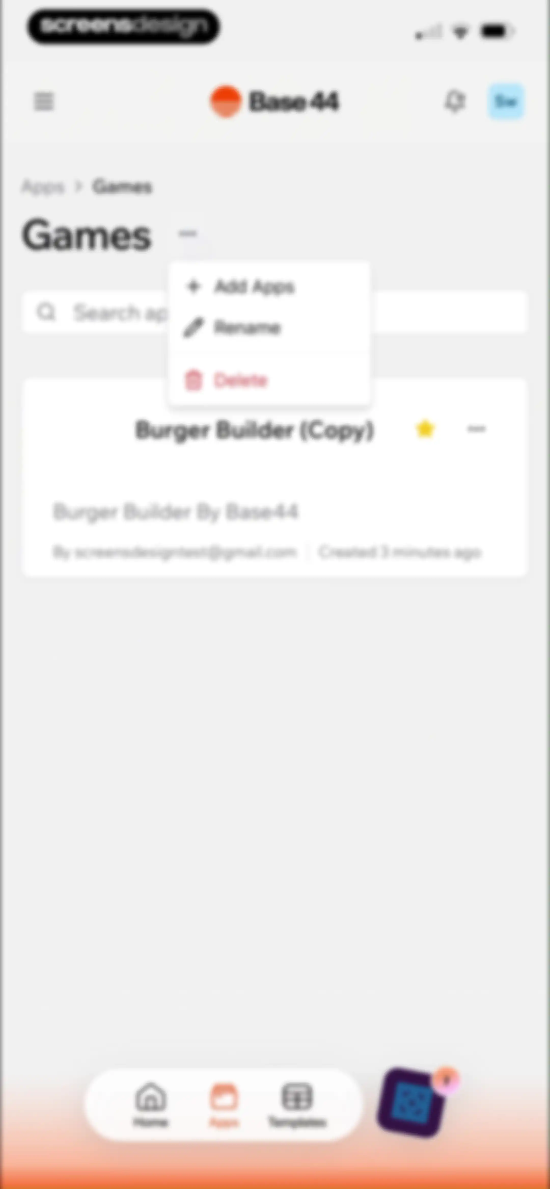 Base44: Build with AI screen 112
