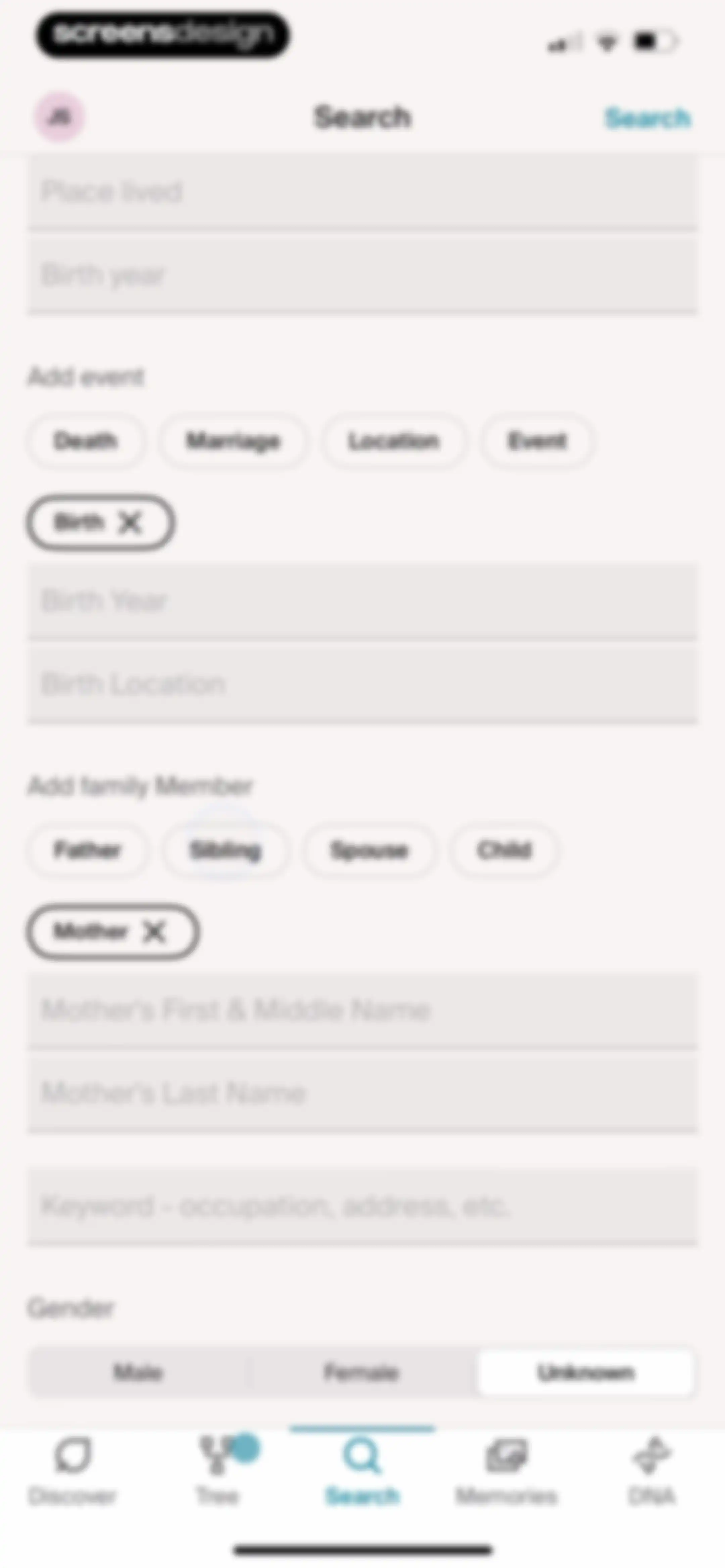 Ancestry: Family History & DNA screen 194