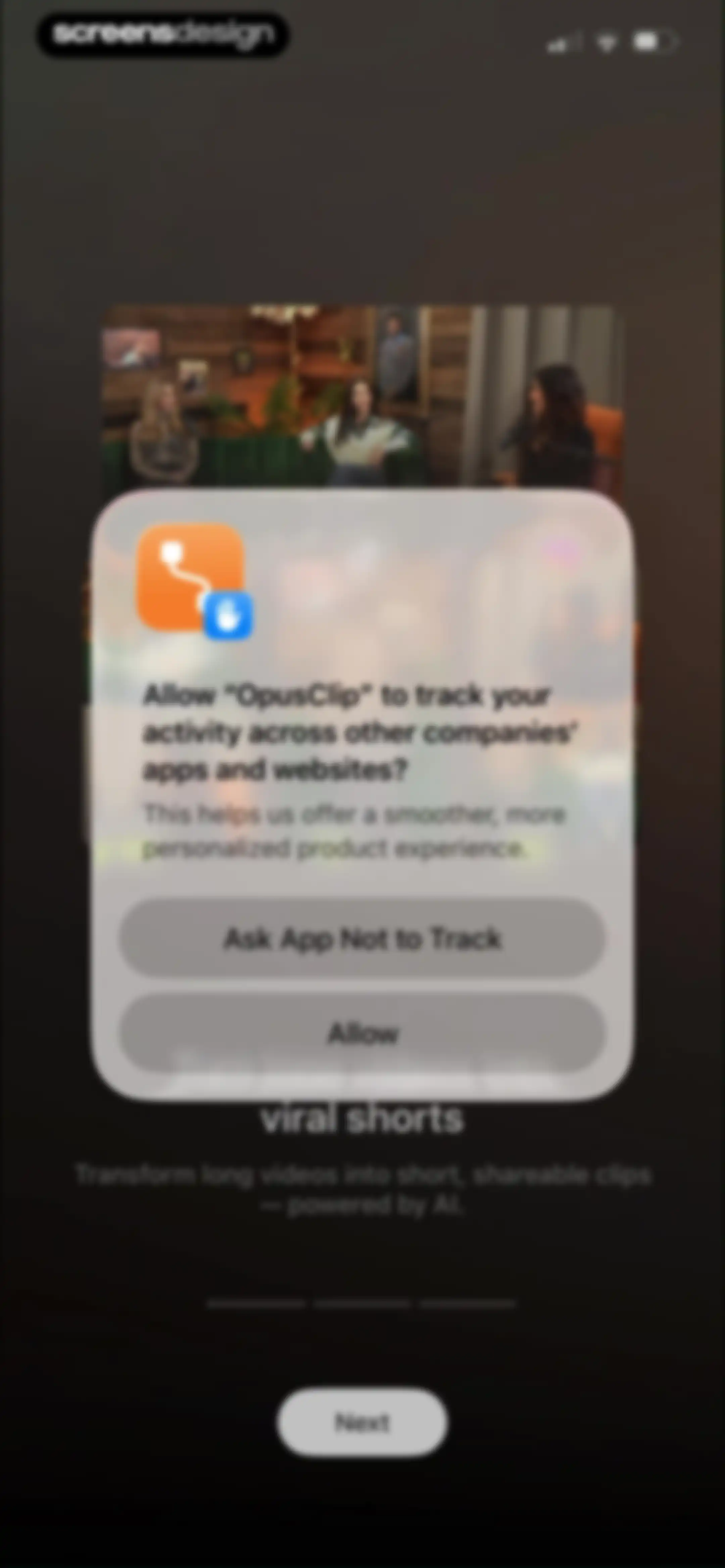 OpusClip - AI video clipping screen 1