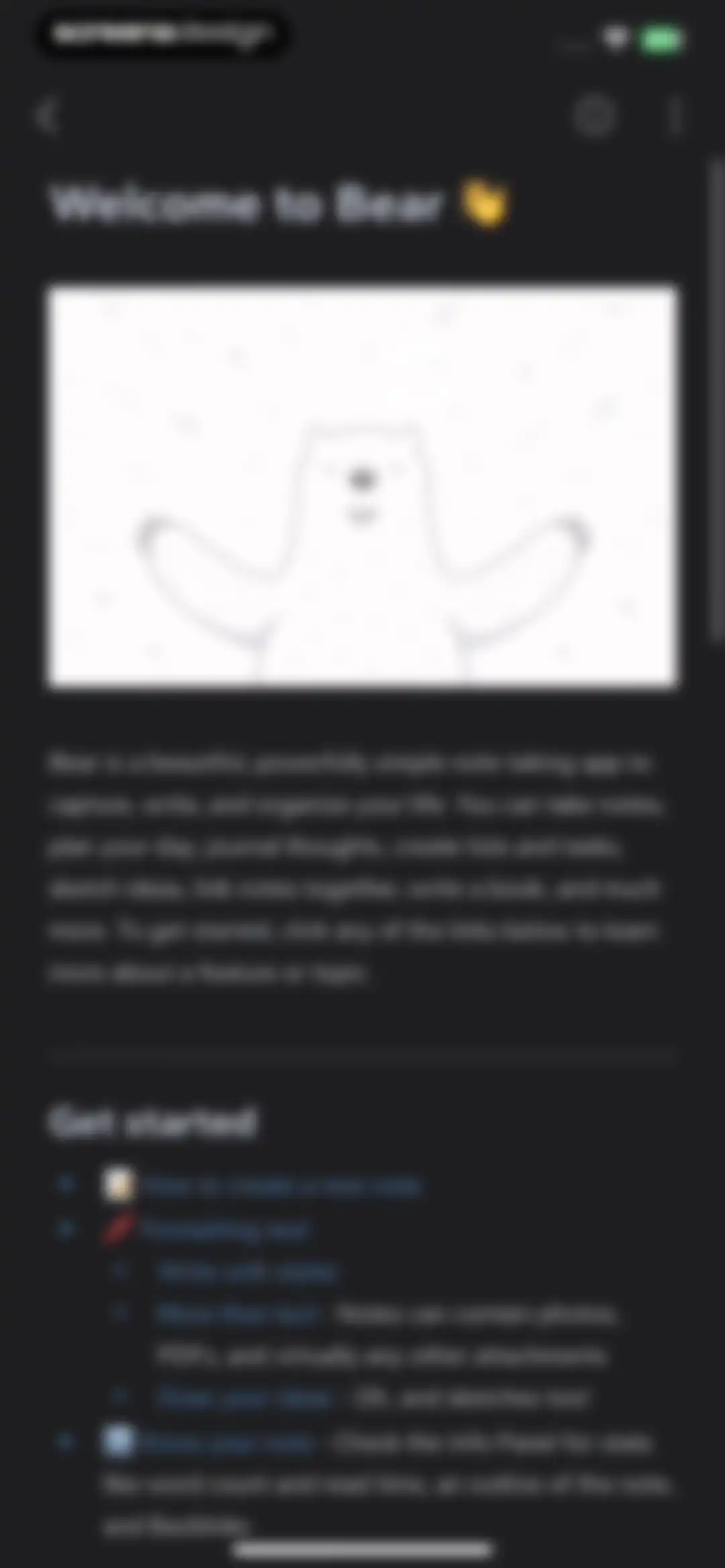 Bear - Markdown Notes screen 3
