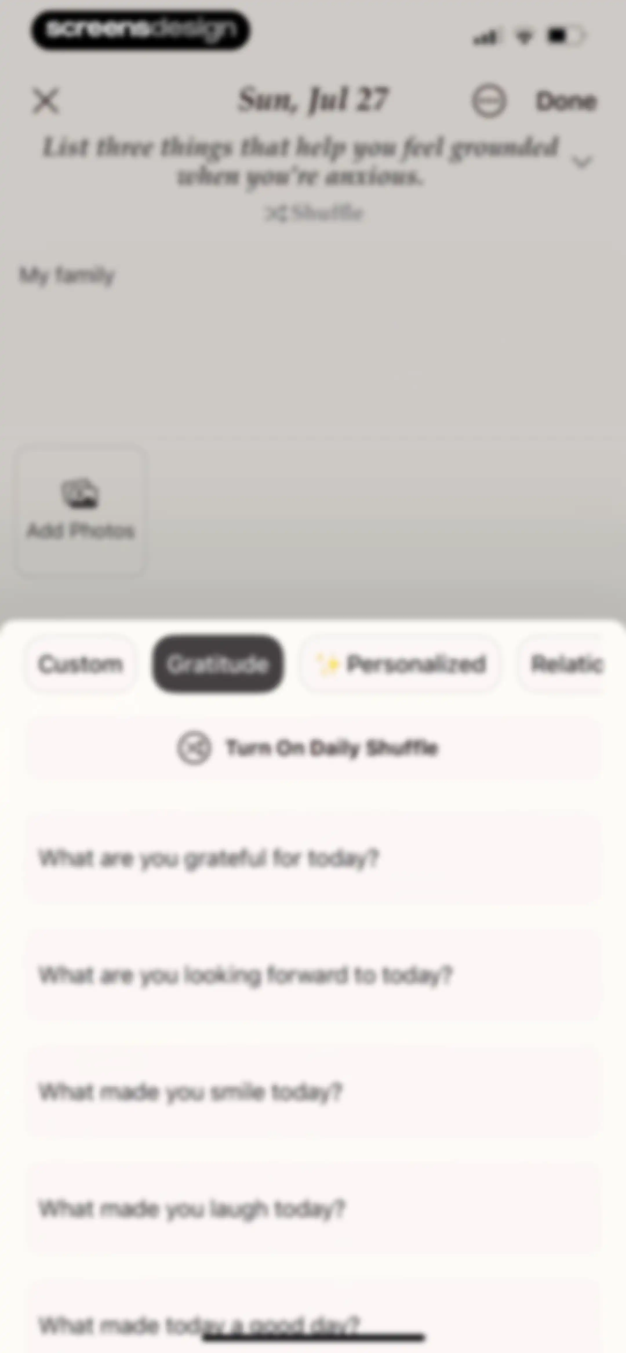 Gratitude Plus – Journal screen 67