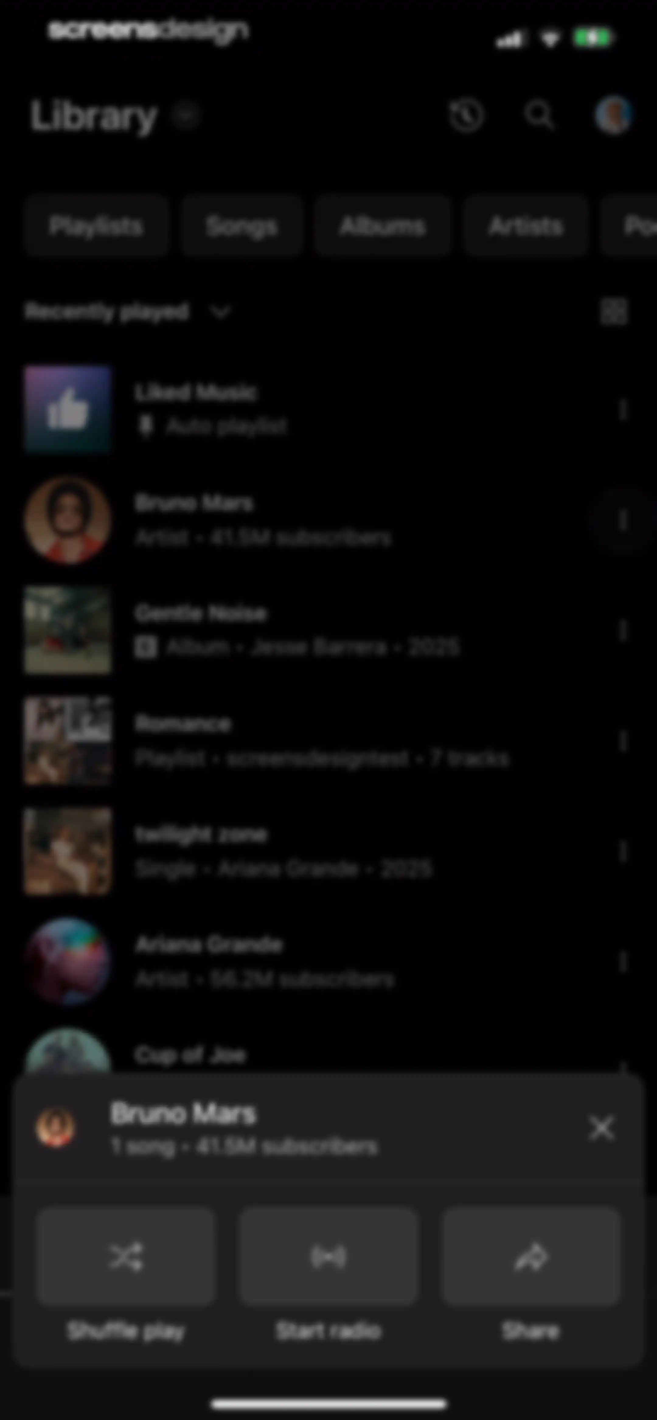 YouTube Music screen 159