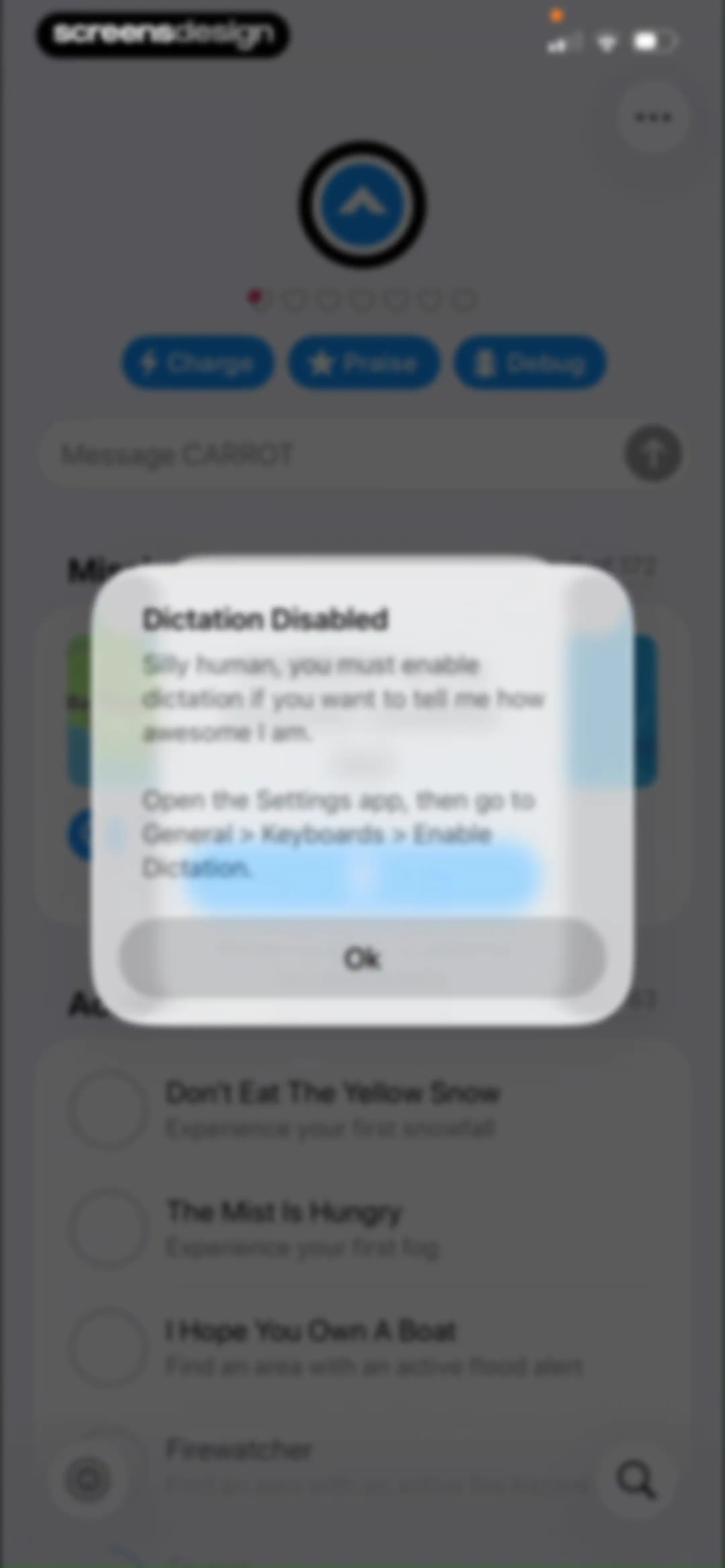 CARROT Weather: Alerts & Radar screen 100